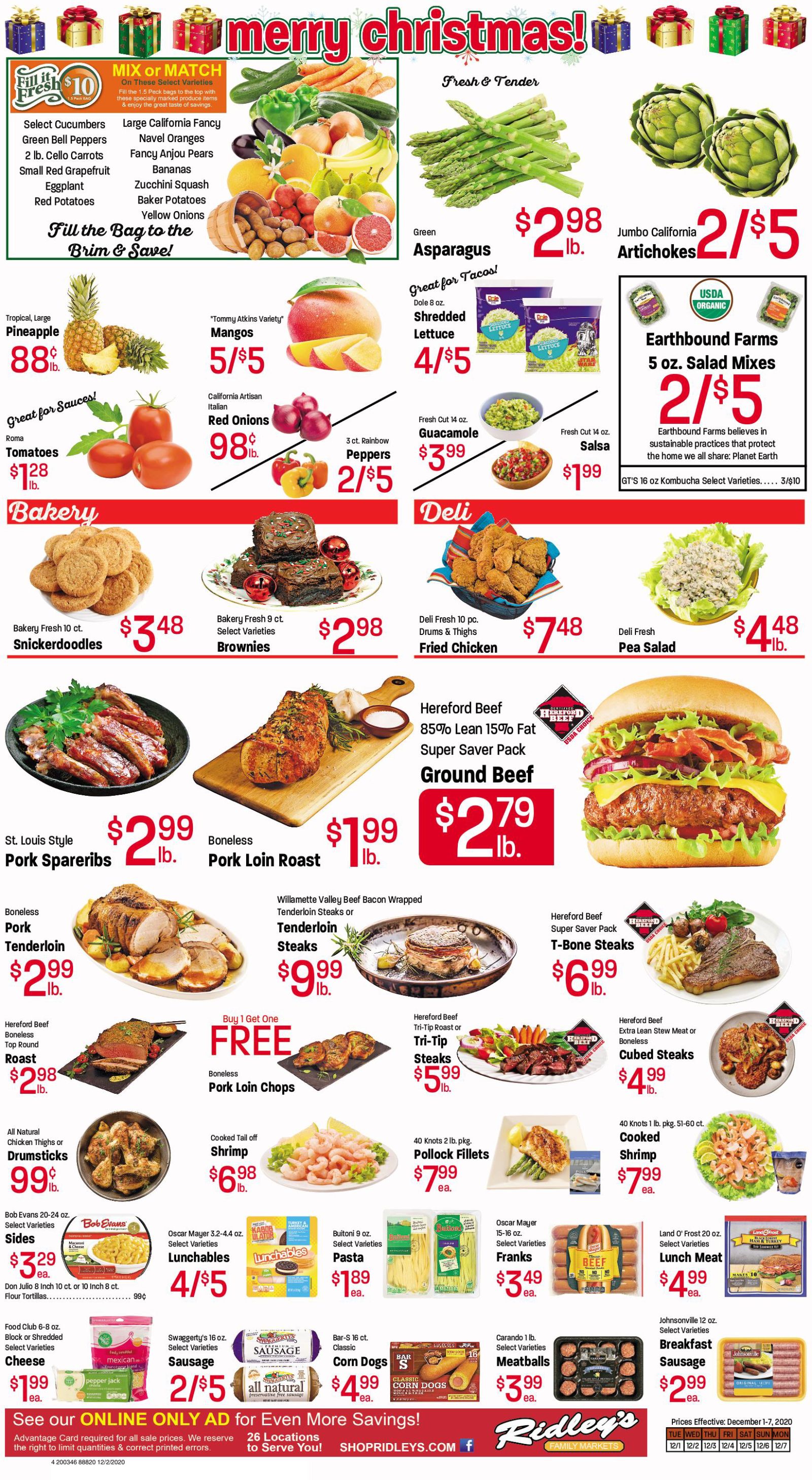 Ridley's Weekly Ad Flyer December 1 to December 7, 2020