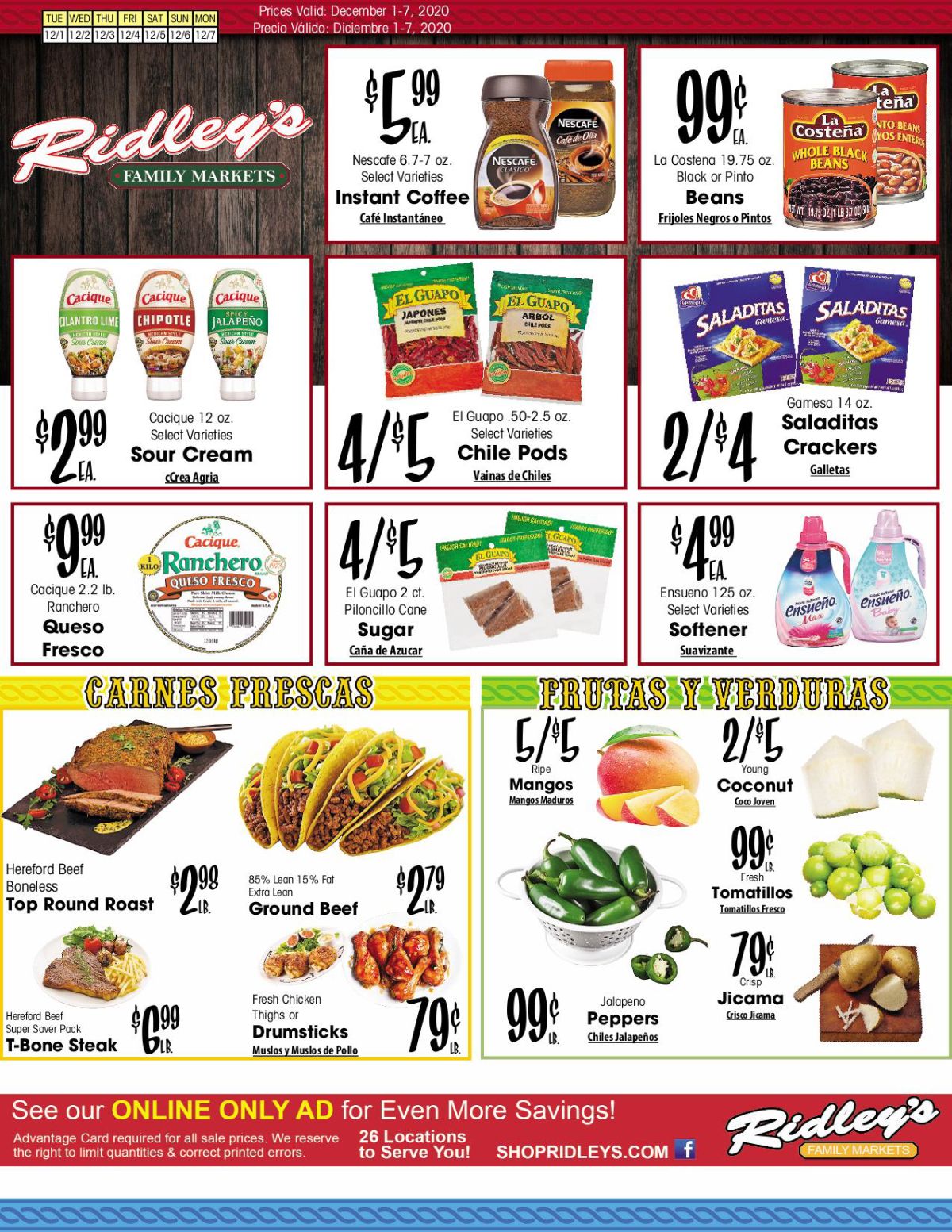 Ridley's Weekly Ad Flyer December 1 to December 7, 2020