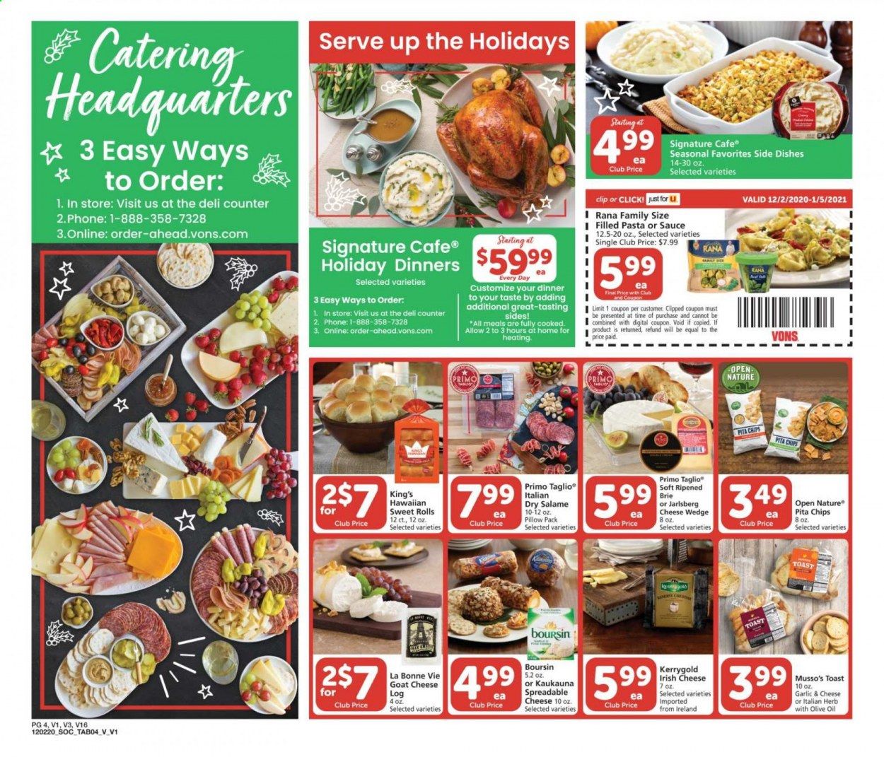 Vons (CA, NV) Weekly Ad Flyer December 2 to January 5