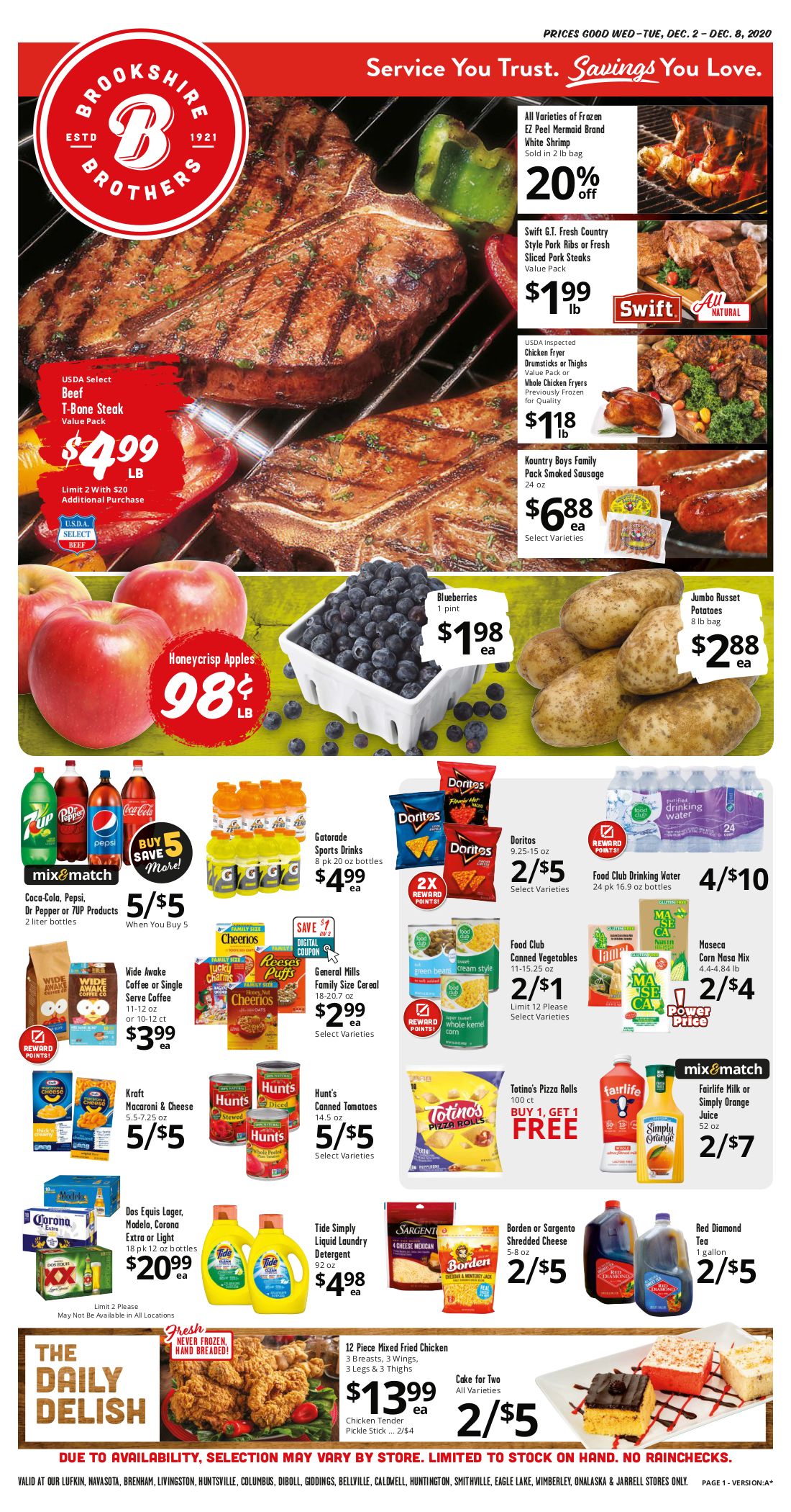 Brookshire Brothers Weekly Ad Flyer December 2 to December 8, 2020