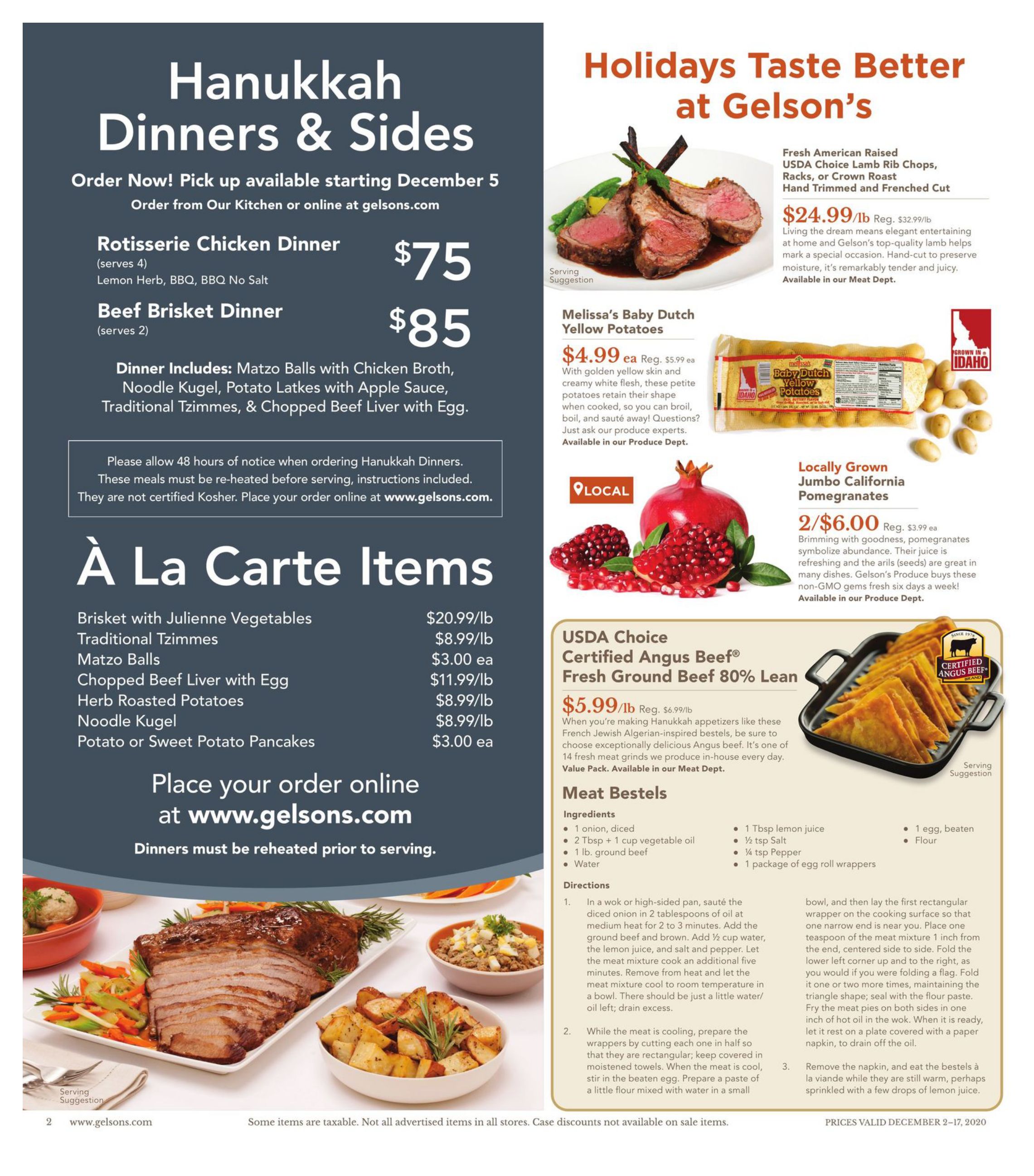 Gelson's Hanukkah Weekly Ad Flyer December 2 to December 17, 2020