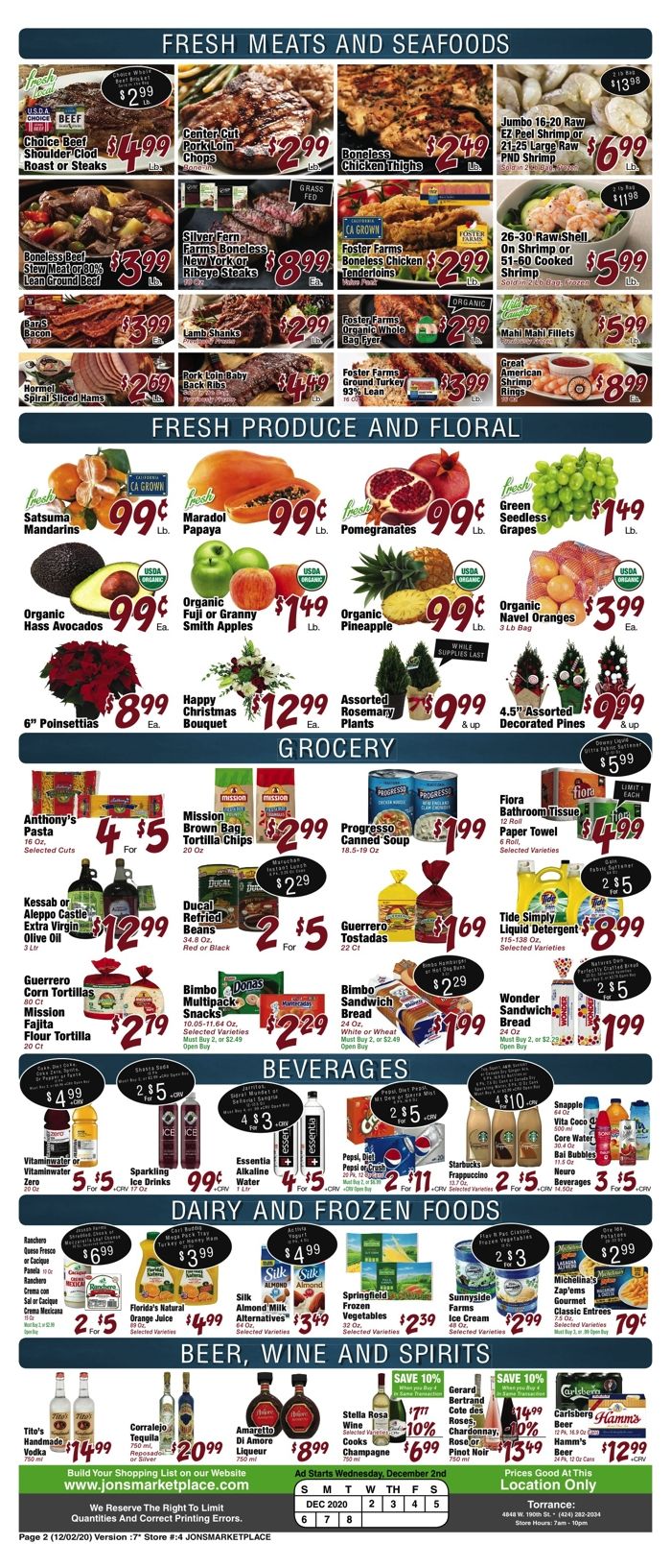 JONS Fresh Marketplace Weekly Ad Flyer December 2 to December 8, 2020