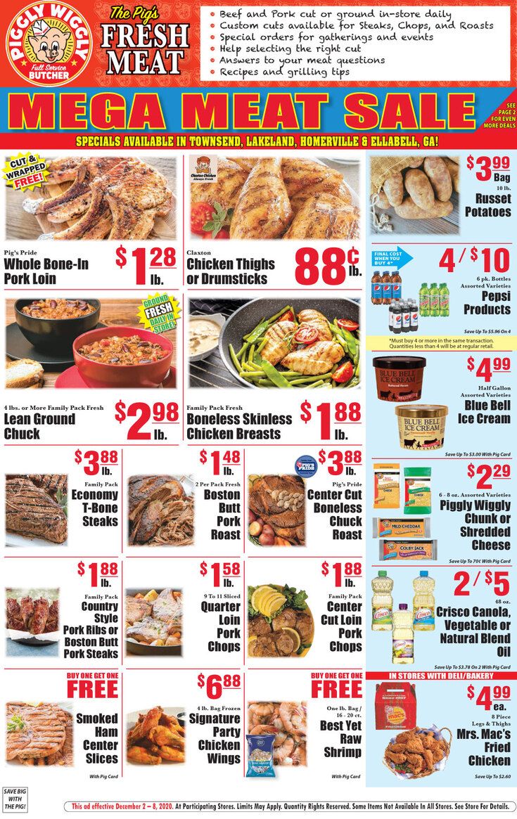 Piggly Wiggly (GA) Weekly Ad Flyer December 2 to December 8, 2020