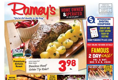 Ramey's Weekly Ad Flyer December 2 to December 8, 2020