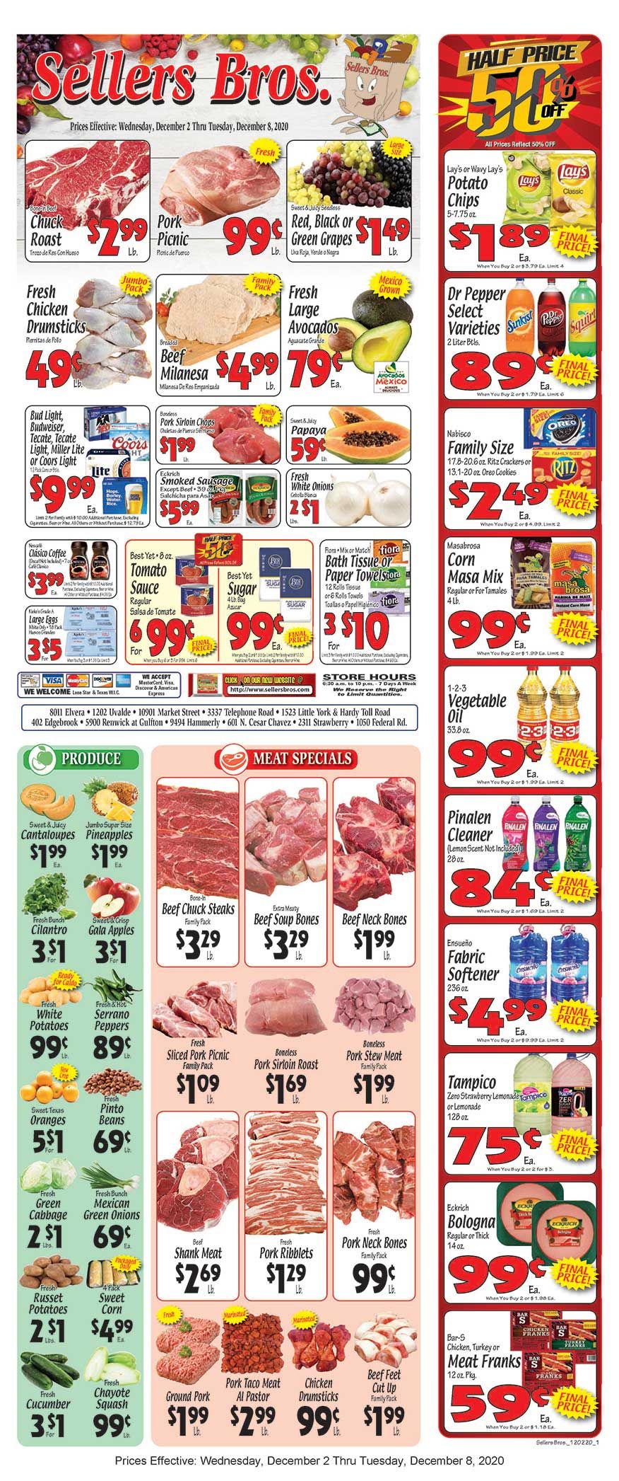 Sellers Bros Weekly Ad Flyer December 2 to December 8, 2020