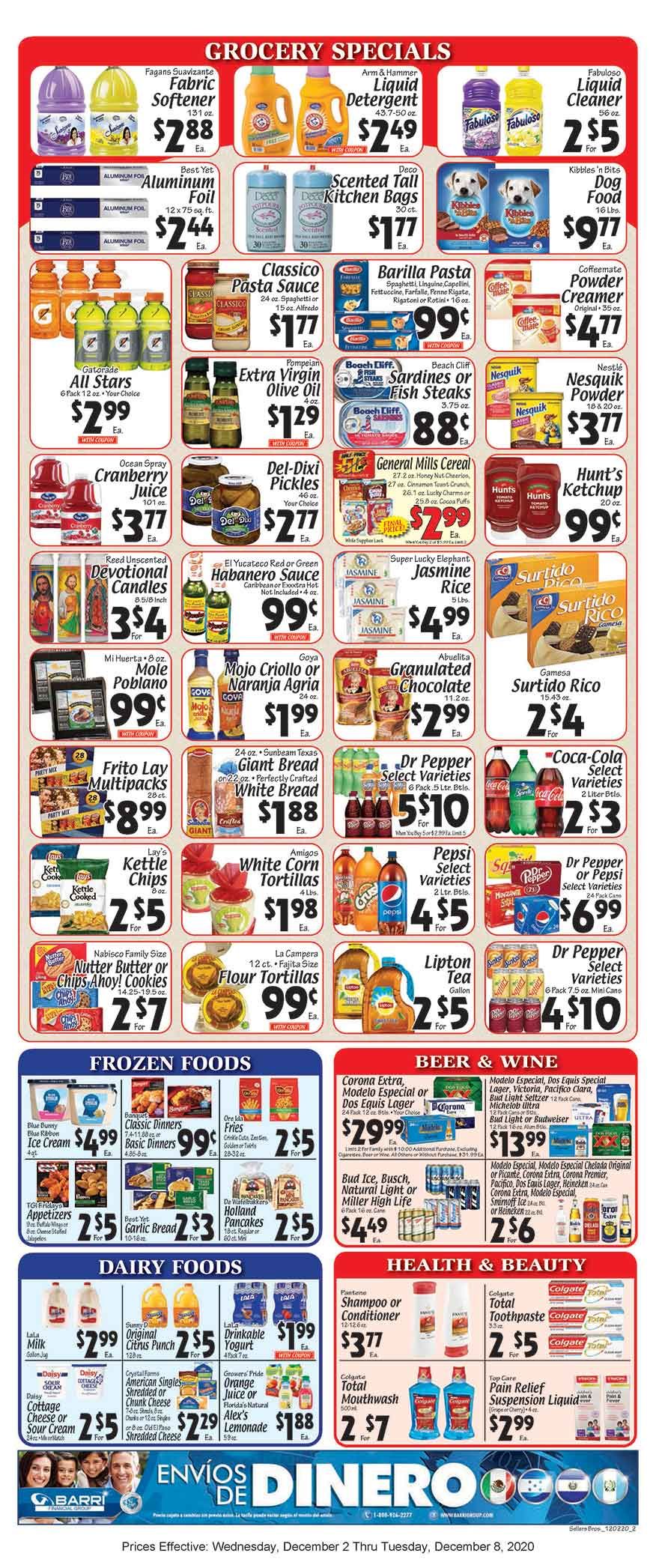 Sellers Bros Weekly Ad Flyer December 2 to December 8, 2020
