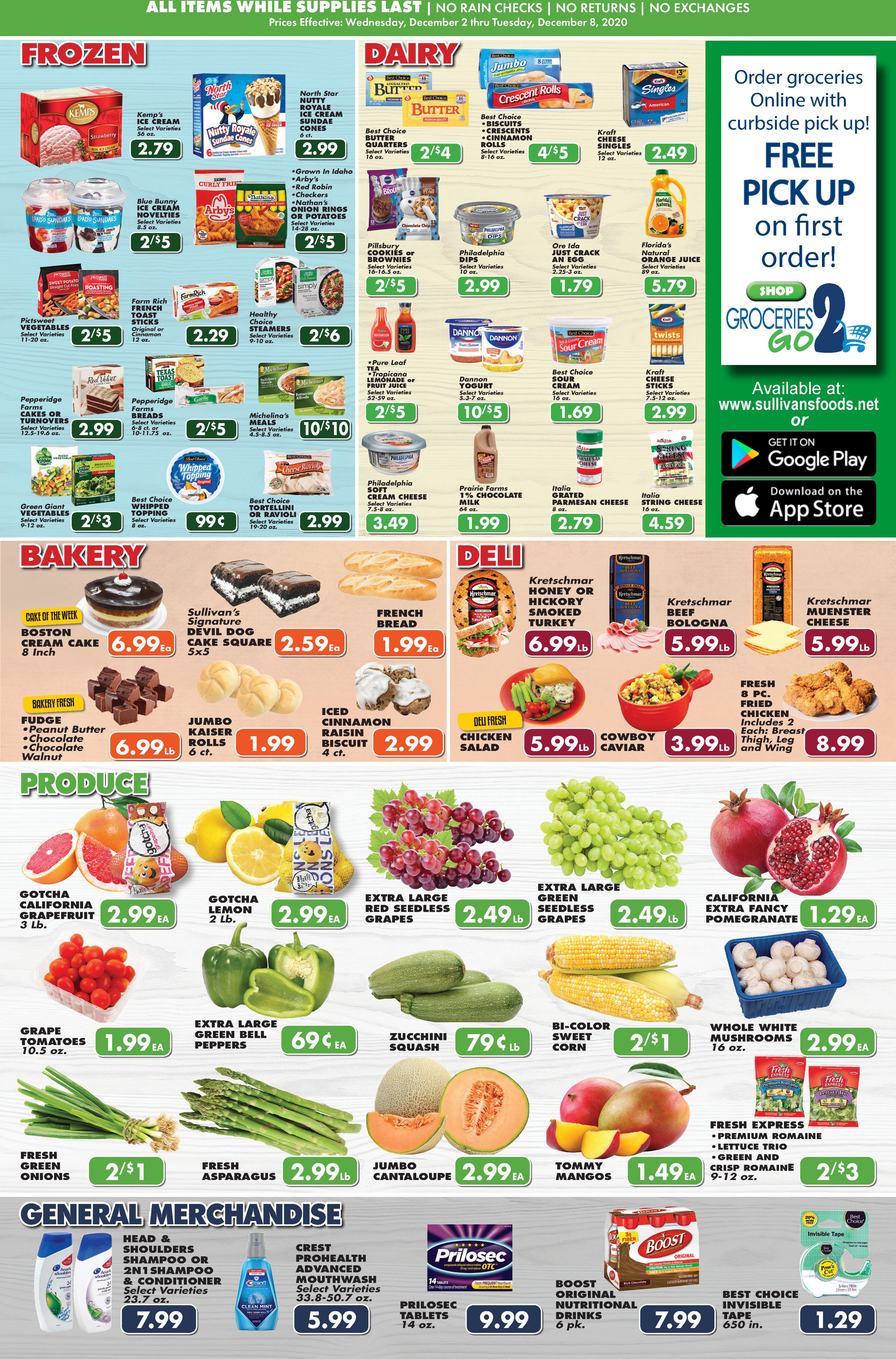 Sullivan's Foods Weekly Ad Flyer December 2 to December 8, 2020