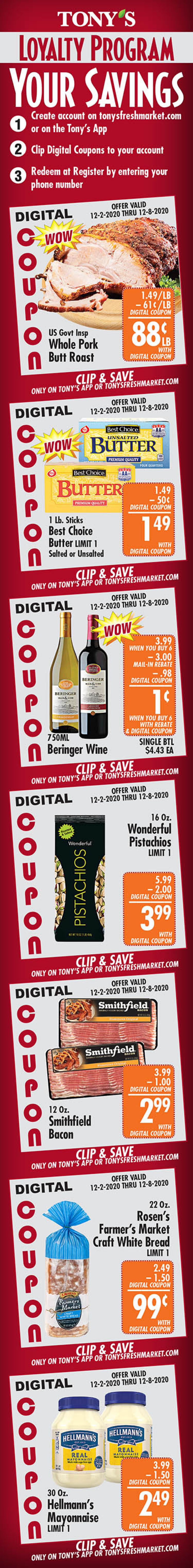 Tony's Fresh Market Weekly Ad Flyer December 2 to December 8, 2020