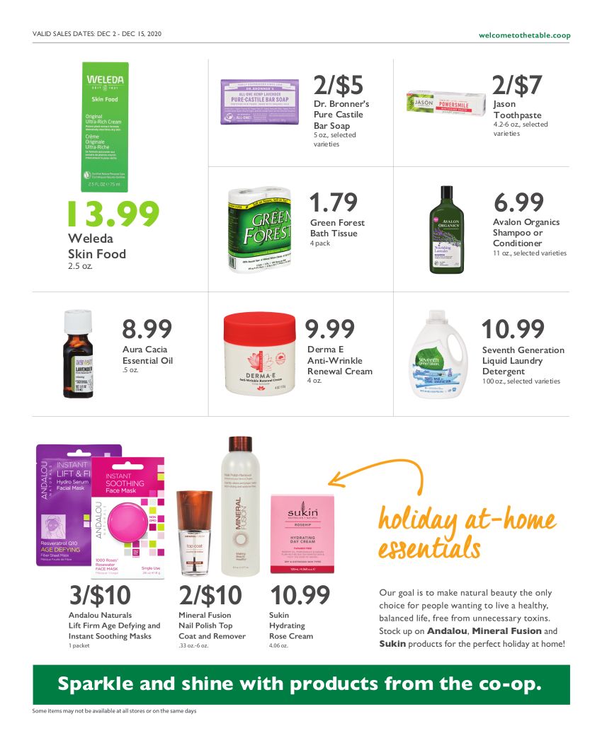 Wheatsville Food Coop Weekly Ad Flyer December 2 to December 15, 2020