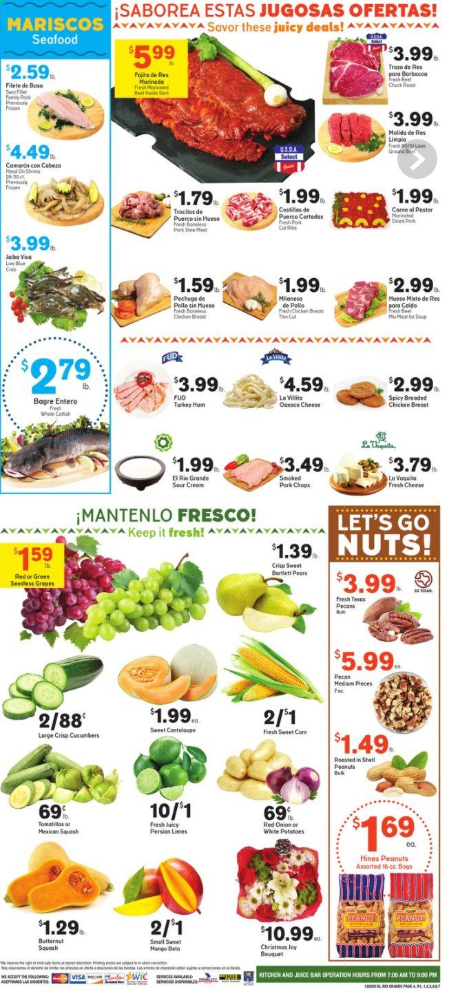 El Rio Grande (10, 21, 25, 30, 34, 53, 90) Weekly Ad Flyer December 2 to December 8