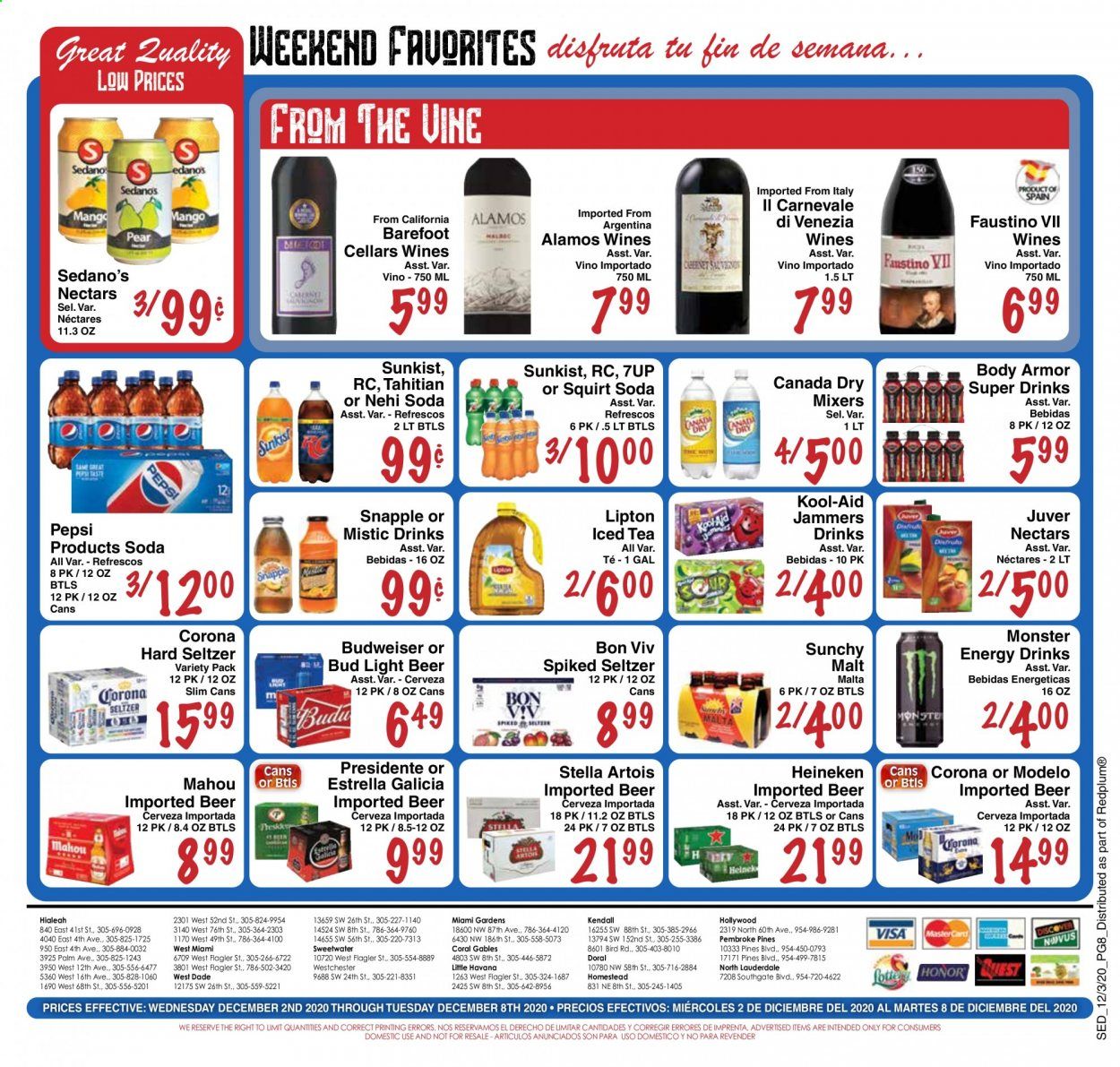 Sedano's (FL) Weekly Ad Flyer December 2 to December 8