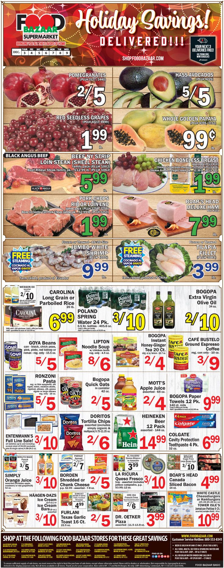 Food Bazaar Supermarket Holiday Weekly Ad Flyer December 3 to December 9, 2020