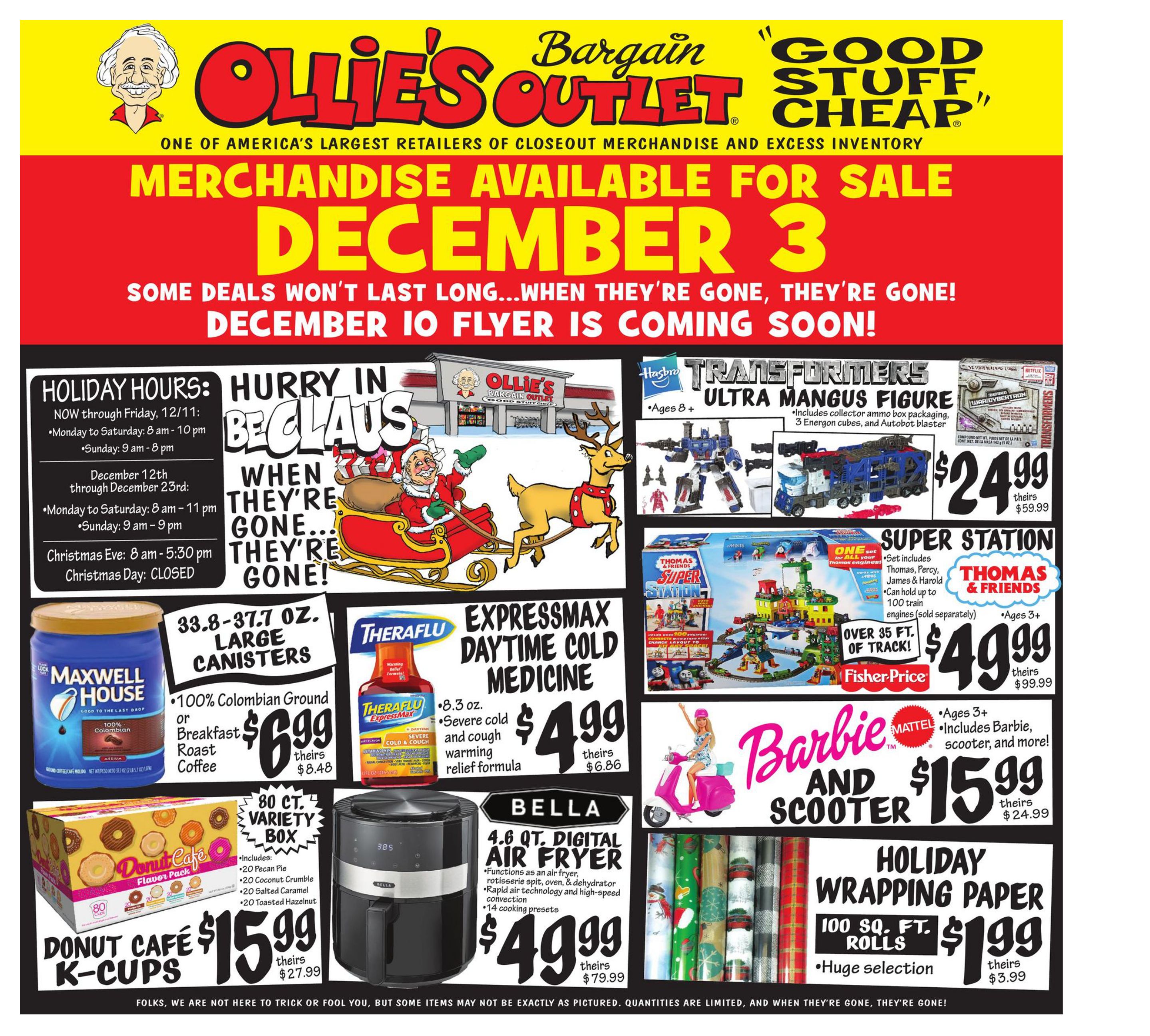 Ollie's Bargain Outlet Weekly Ad Flyer December 3 to December 9, 2020