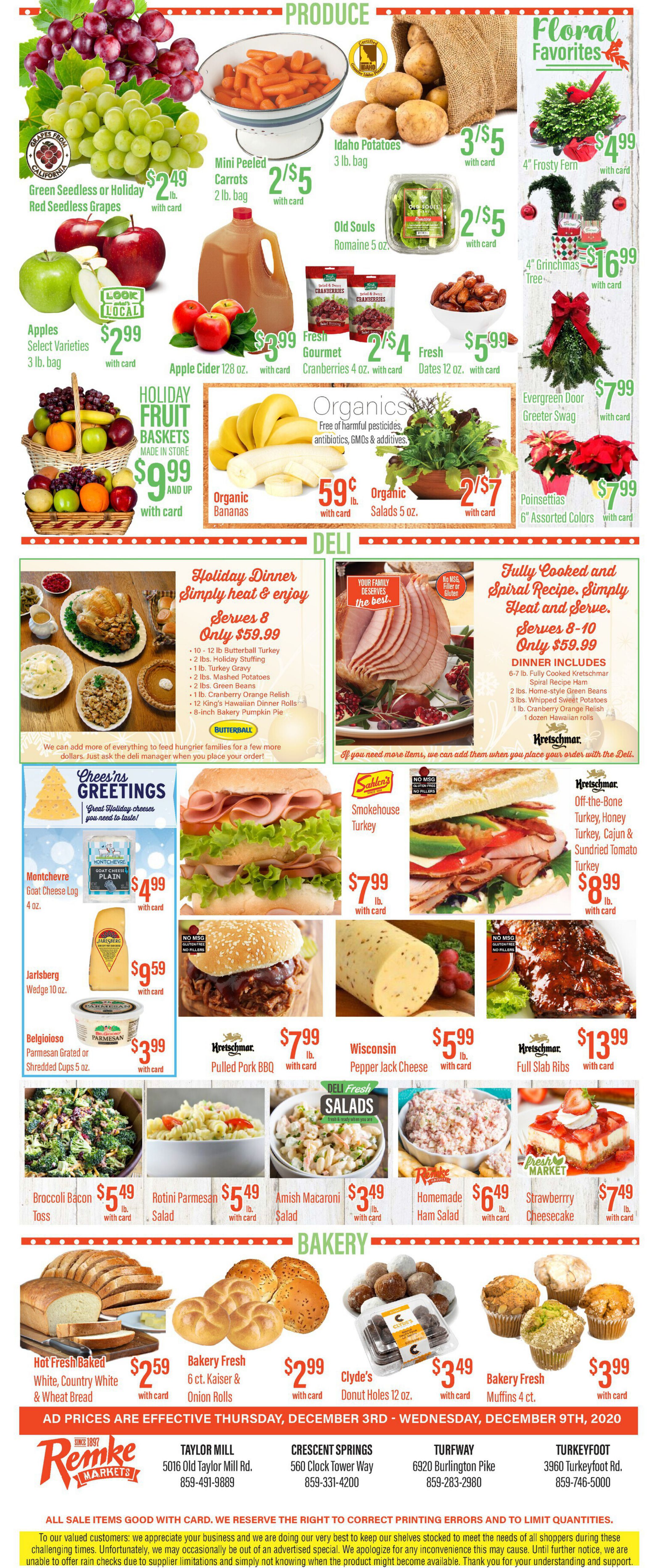 Remke Markets Holiday Weekly Ad Flyer December 3 to December 9, 2020