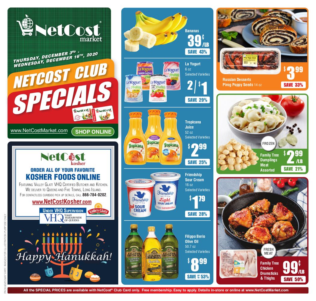 NetCost Hanukkah Weekly Ad Flyer December 3 to December 16, 2020