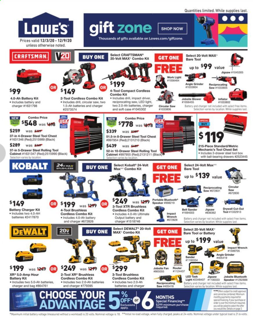 Lowe's Weekly Ad Flyer December 3 to December 9