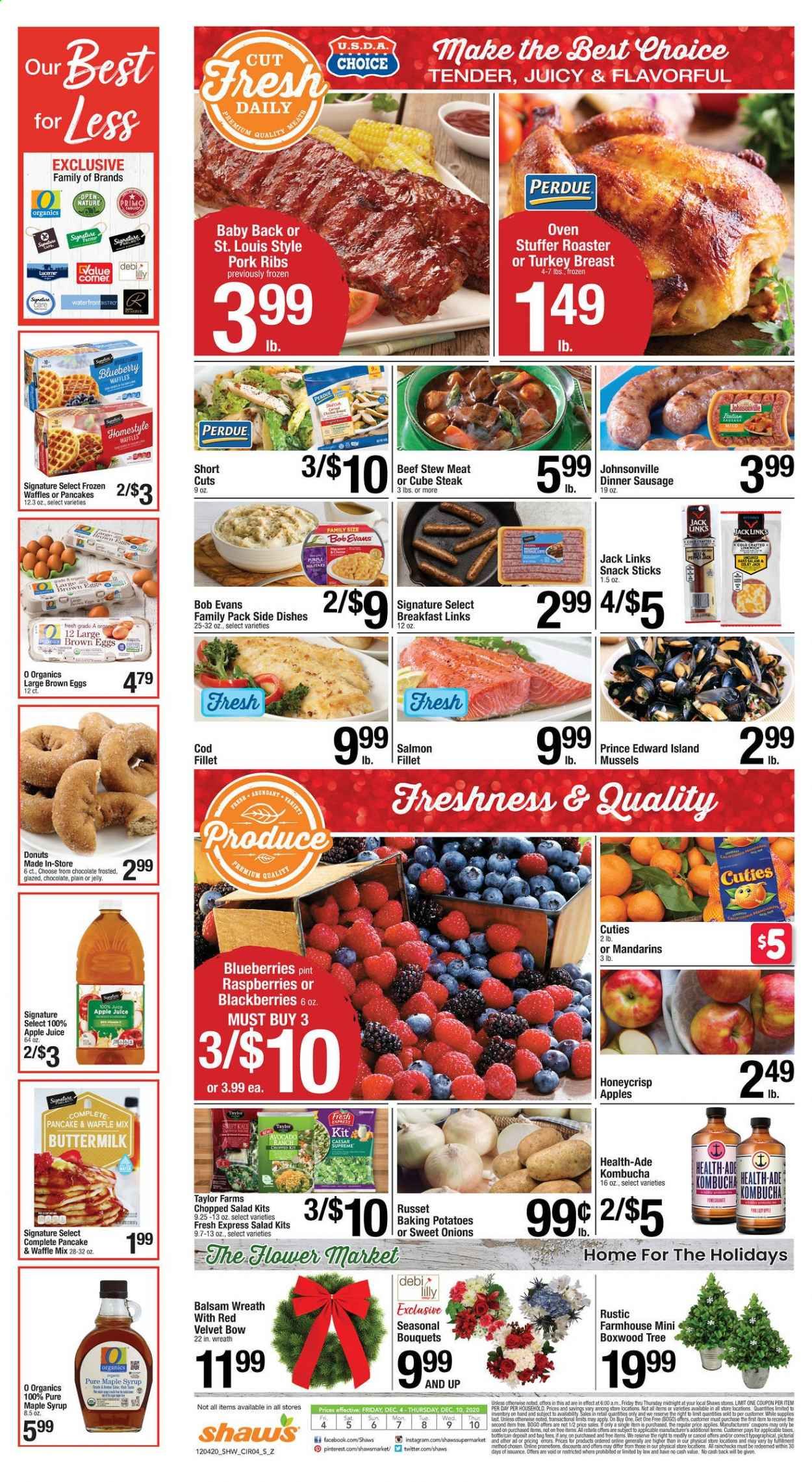 Shaw’s (MA, ME, NH, RI, VT) Weekly Ad Flyer December 4 to December 10