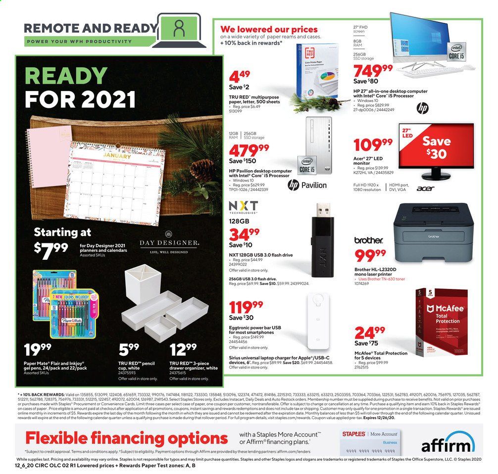 Staples Weekly Ad Flyer December 6 to December 12