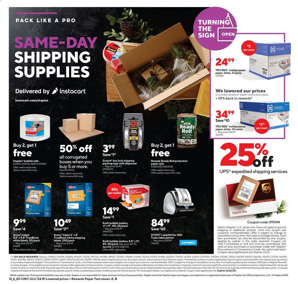 Staples Weekly Ad Flyer December 6 to December 12