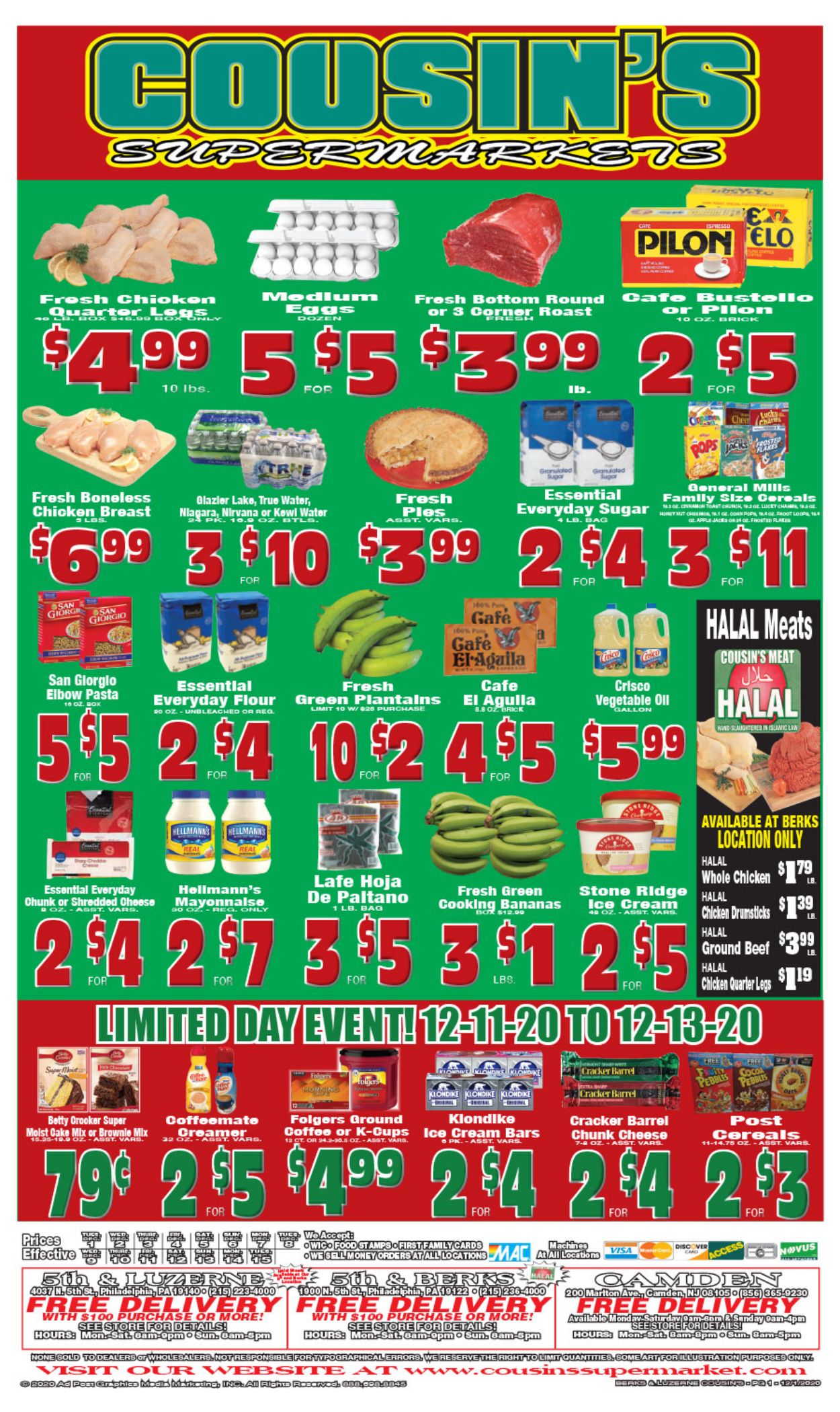 Cousin's Supermarket Bi-Weekly Ad Flyer December 1 to December 15, 2020