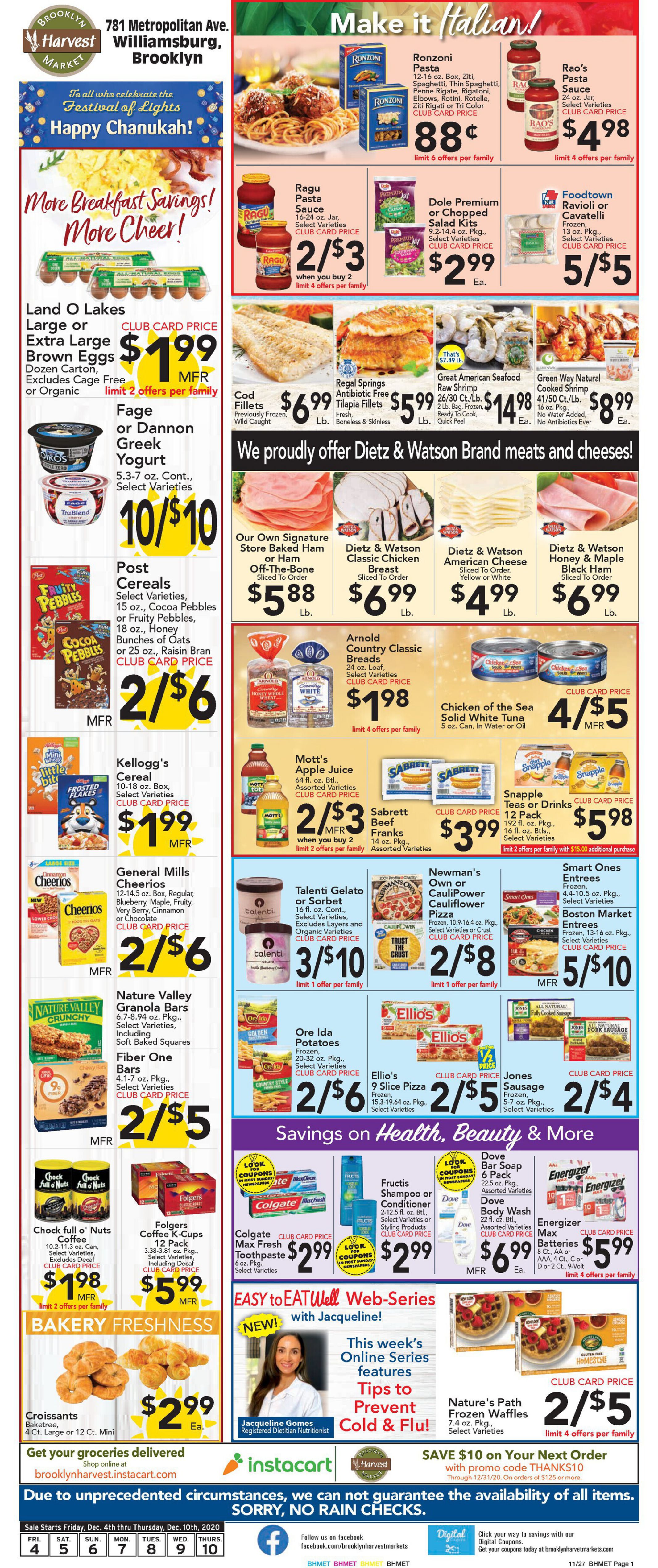 Brooklyn Harvest Market Weekly Ad Flyer December 4 to December 10, 2020