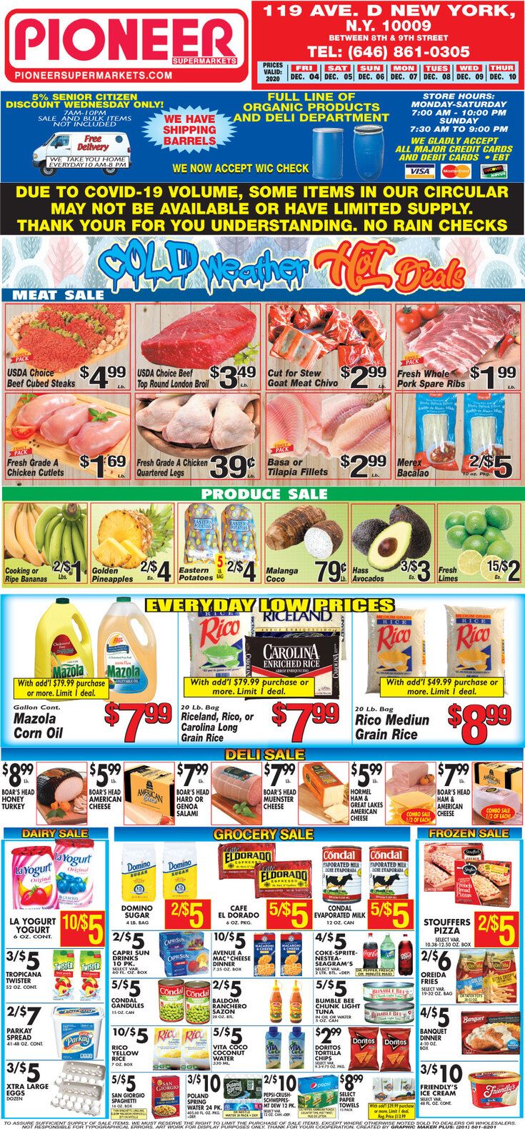 Pioneer Supermarkets Weekly Ad Flyer December 4 to December 10, 2020