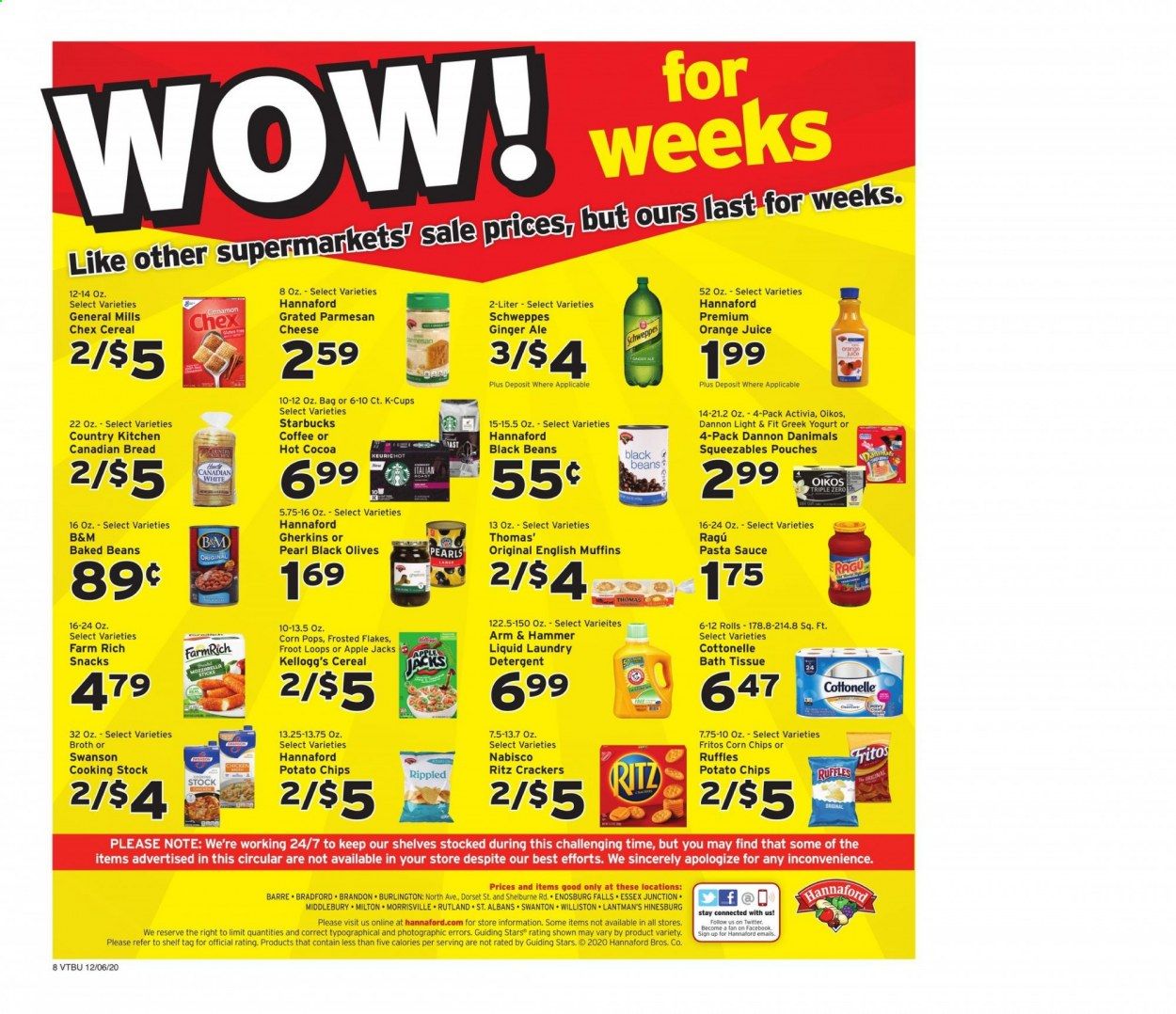 Hannaford (VT) Weekly Ad Flyer December 6 to December 12