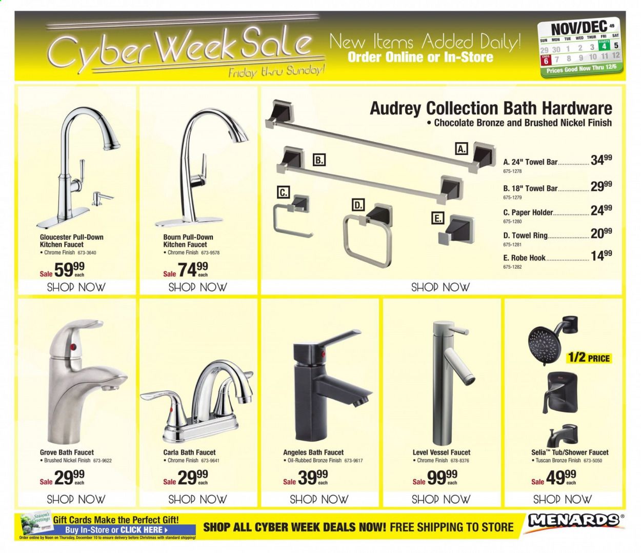 Menards Weekly Ad Flyer November 30 to December 6