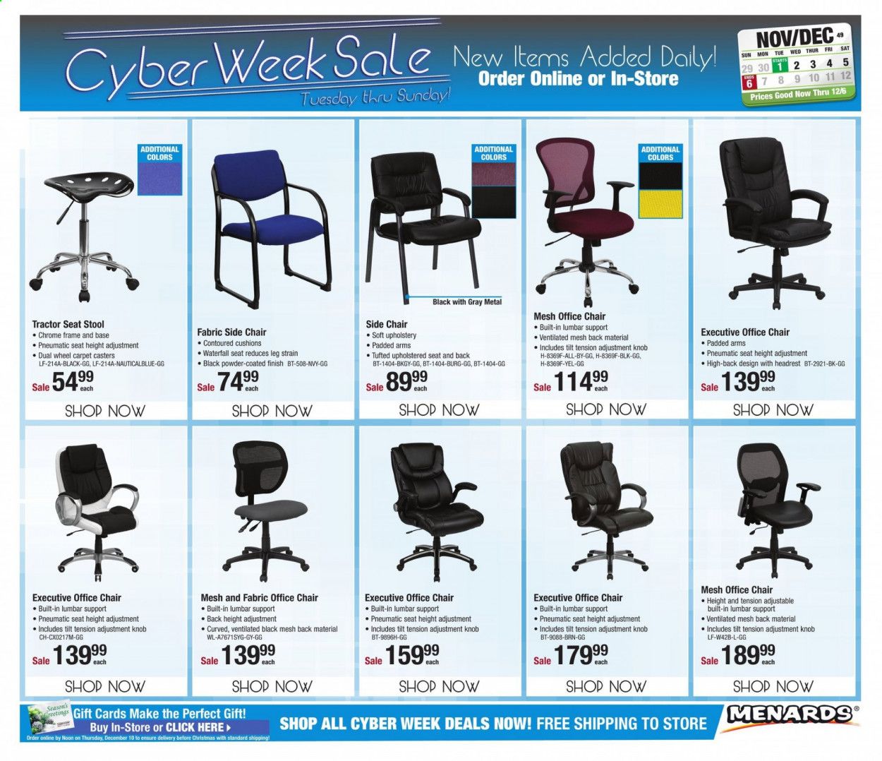 Menards Weekly Ad Flyer November 30 to December 6