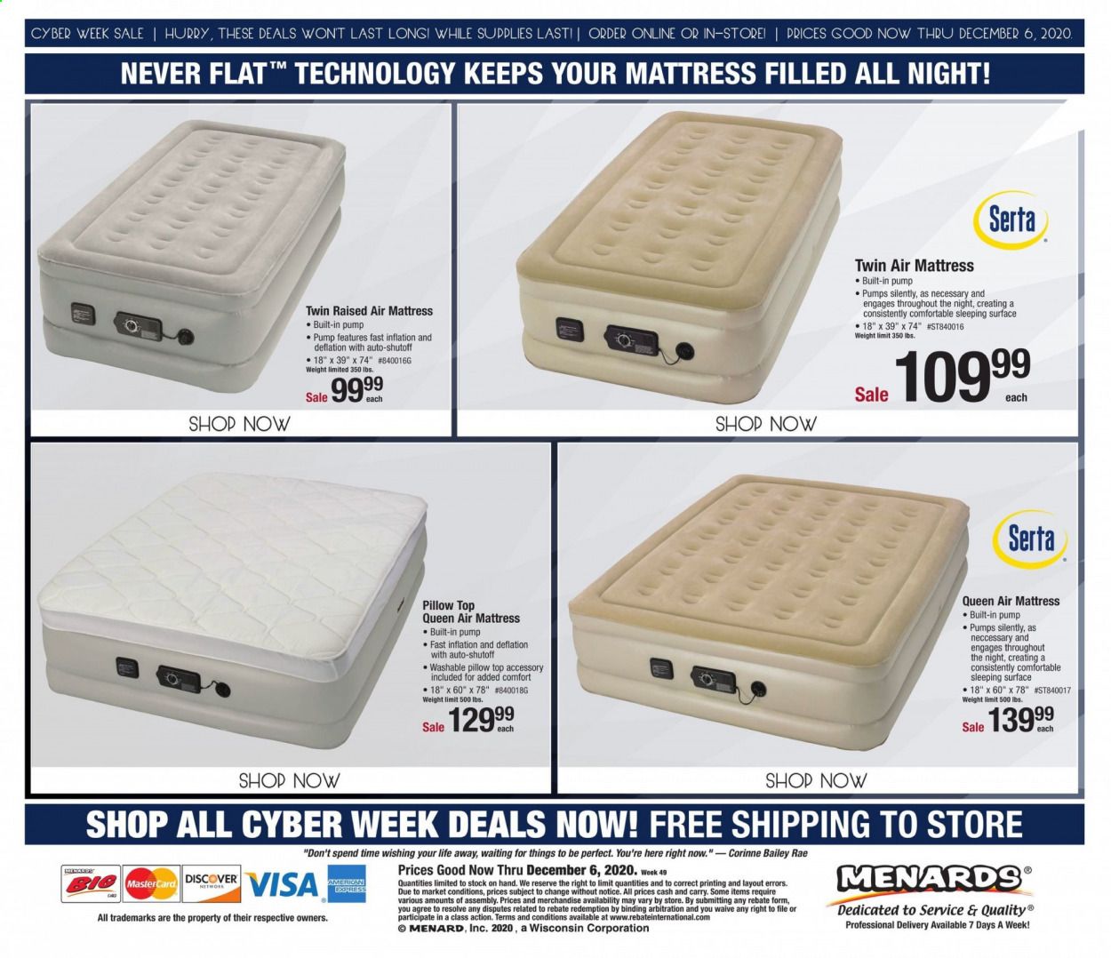 Menards Weekly Ad Flyer November 30 to December 6