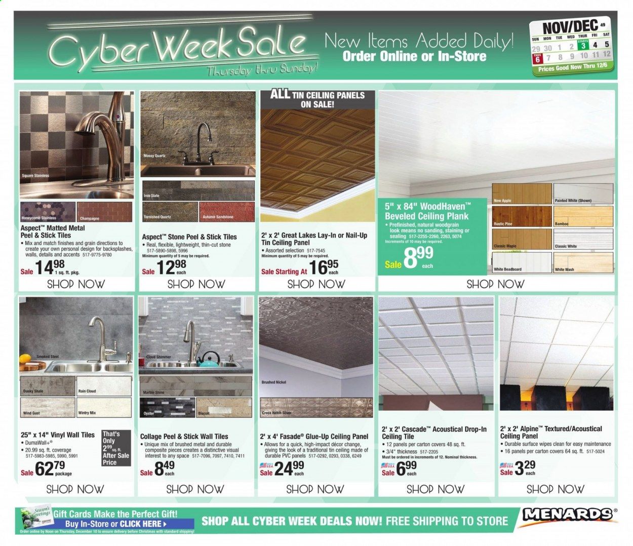 Menards Weekly Ad Flyer November 30 to December 6