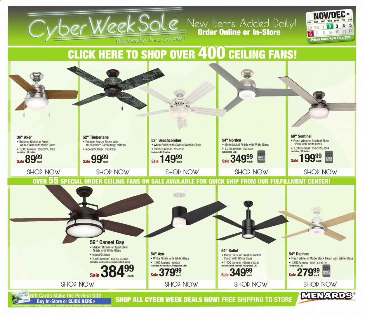 Menards Weekly Ad Flyer November 30 to December 6