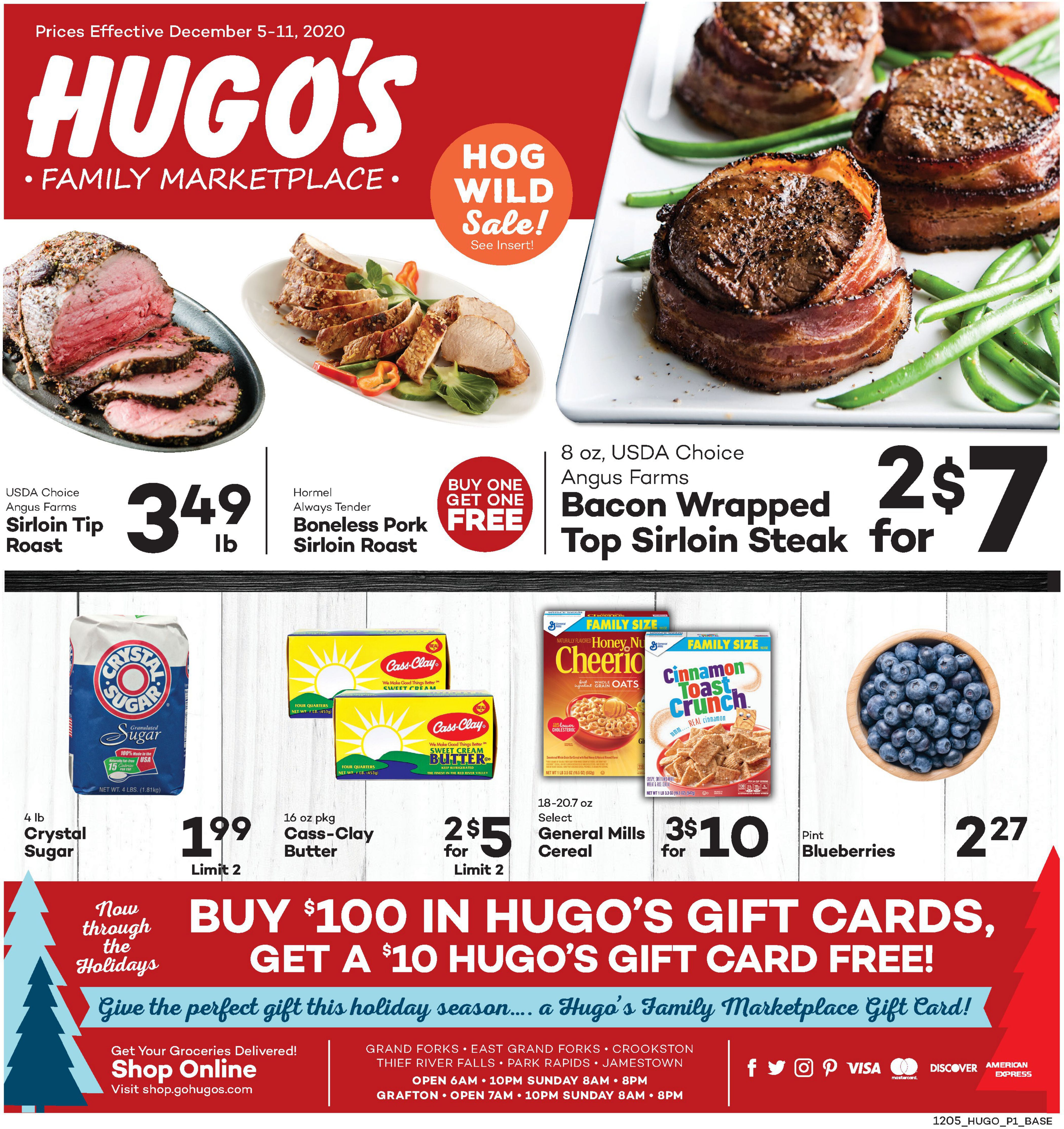Hugo's Family Marketplace Holiday Weekly Ad Flyer December 5 to December 11, 2020