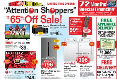 ABC Warehouse Weekly Ad Flyer December 6 to December 12, 2020