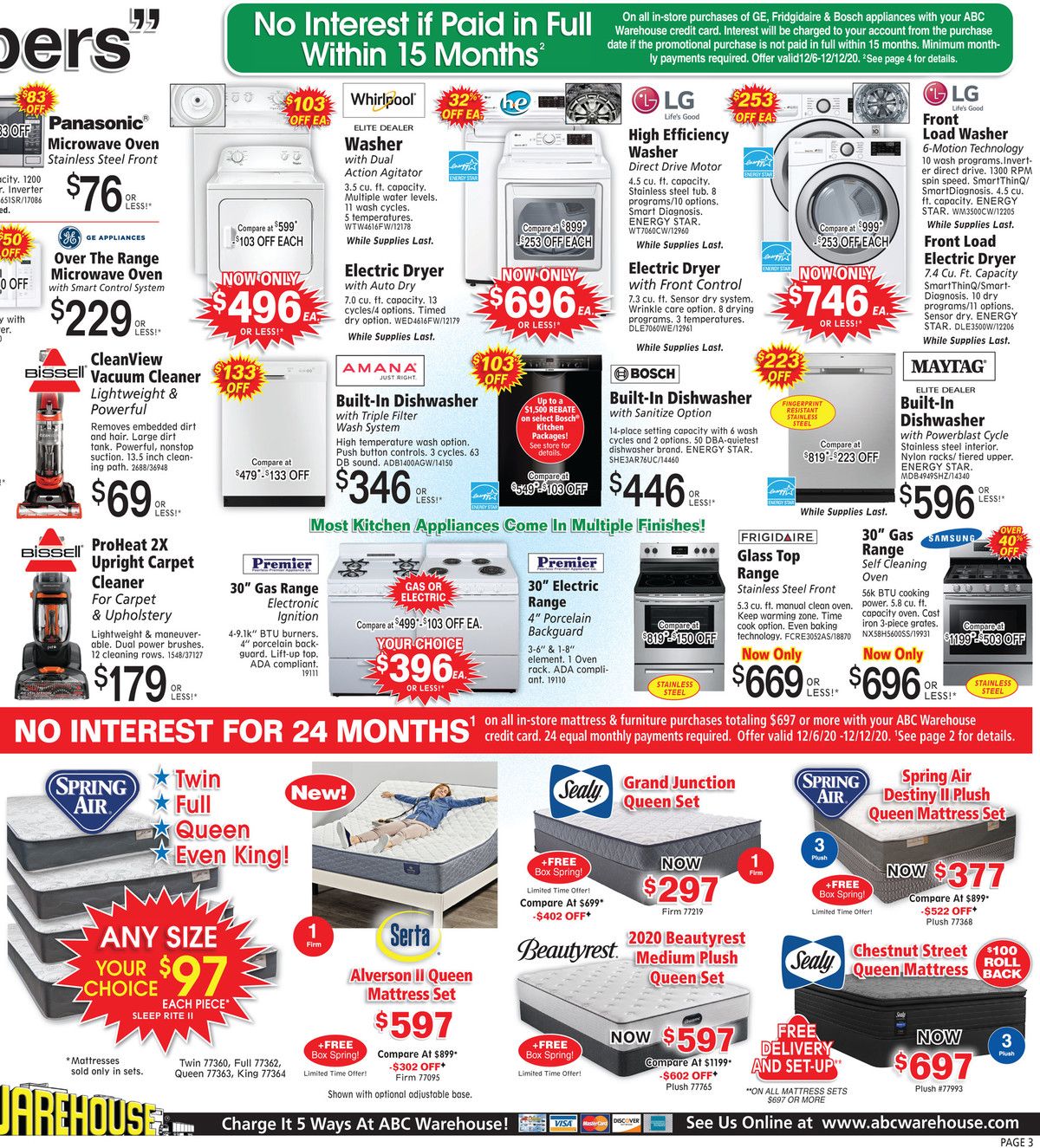 ABC Warehouse Weekly Ad Flyer December 6 to December 12, 2020