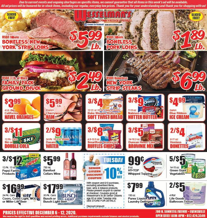 Wesselman's Weekly Ad Flyer December 6 to December 12, 2020