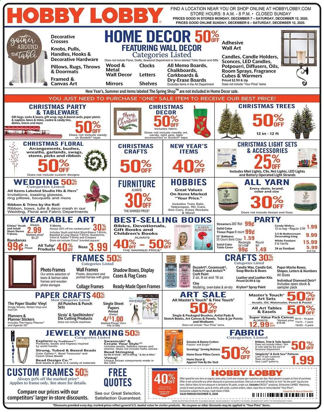Hobby Lobby Weekly Ad Flyer December 6 to December 12