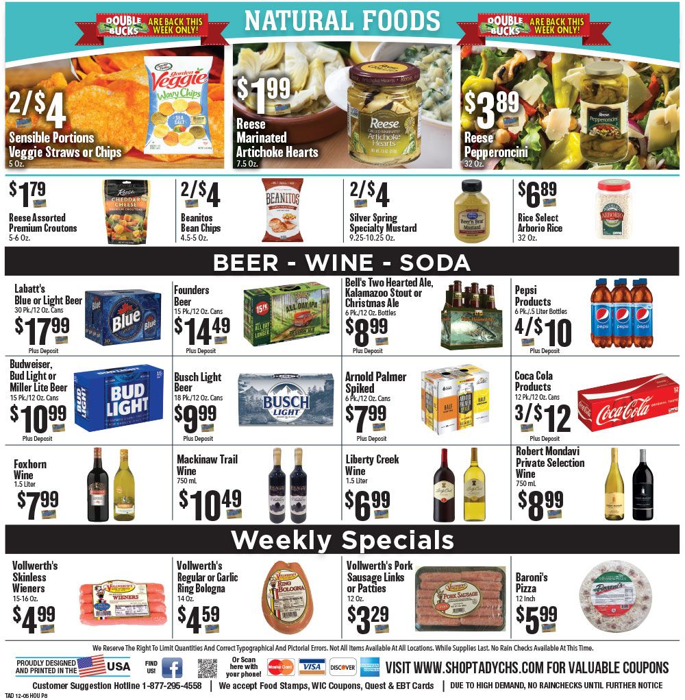 Tadych's Holiday Weekly Ad Flyer December 7 to December 13, 2020