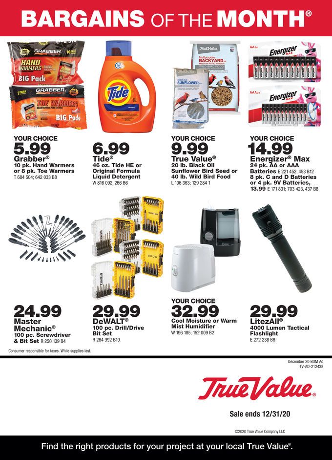 True Value Monthly Ad Flyer December 1 to December 31, 2020