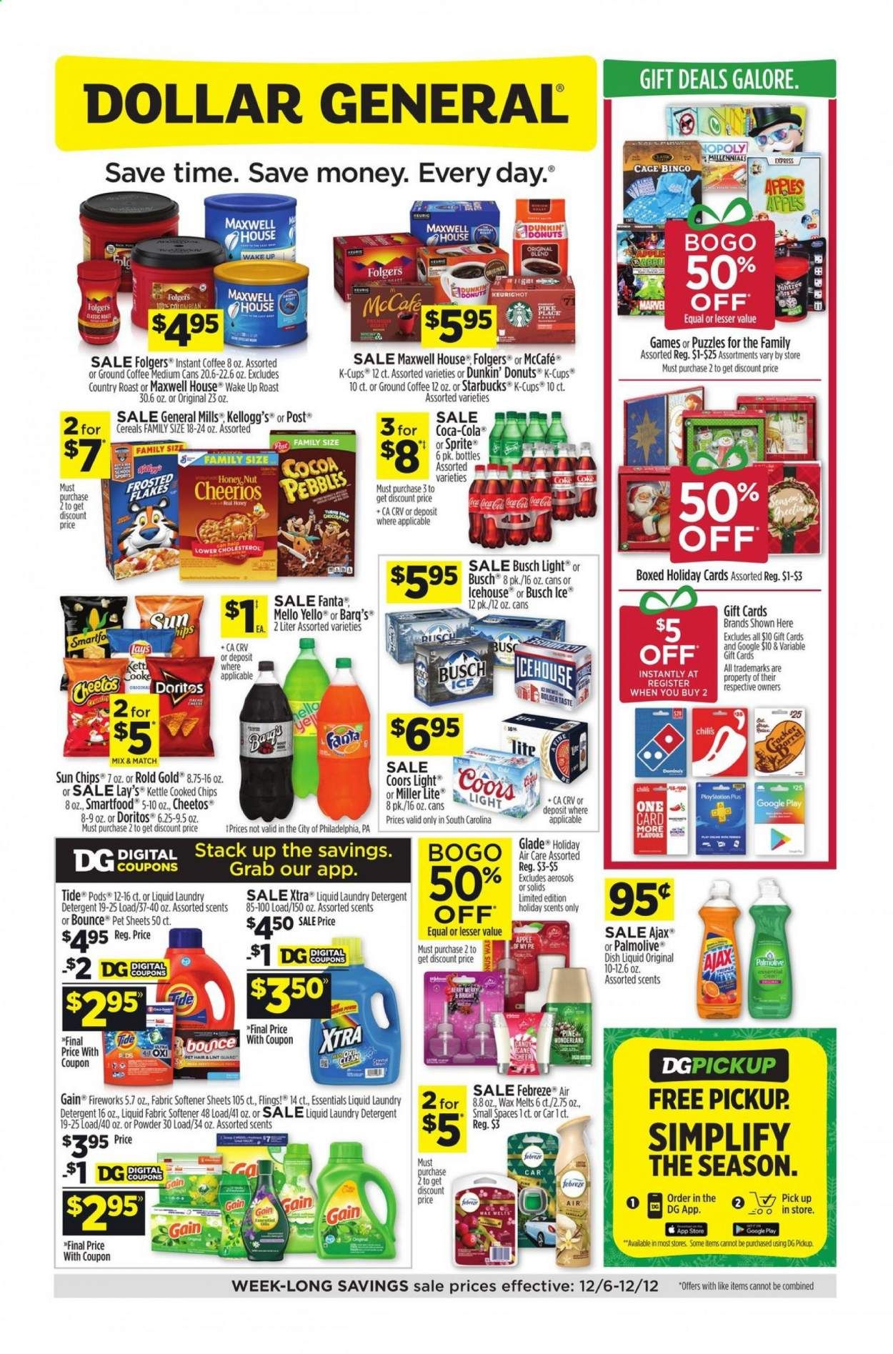Dollar General (FL, MO, OH, PA, SC) Weekly Ad Flyer December 6 to December 12