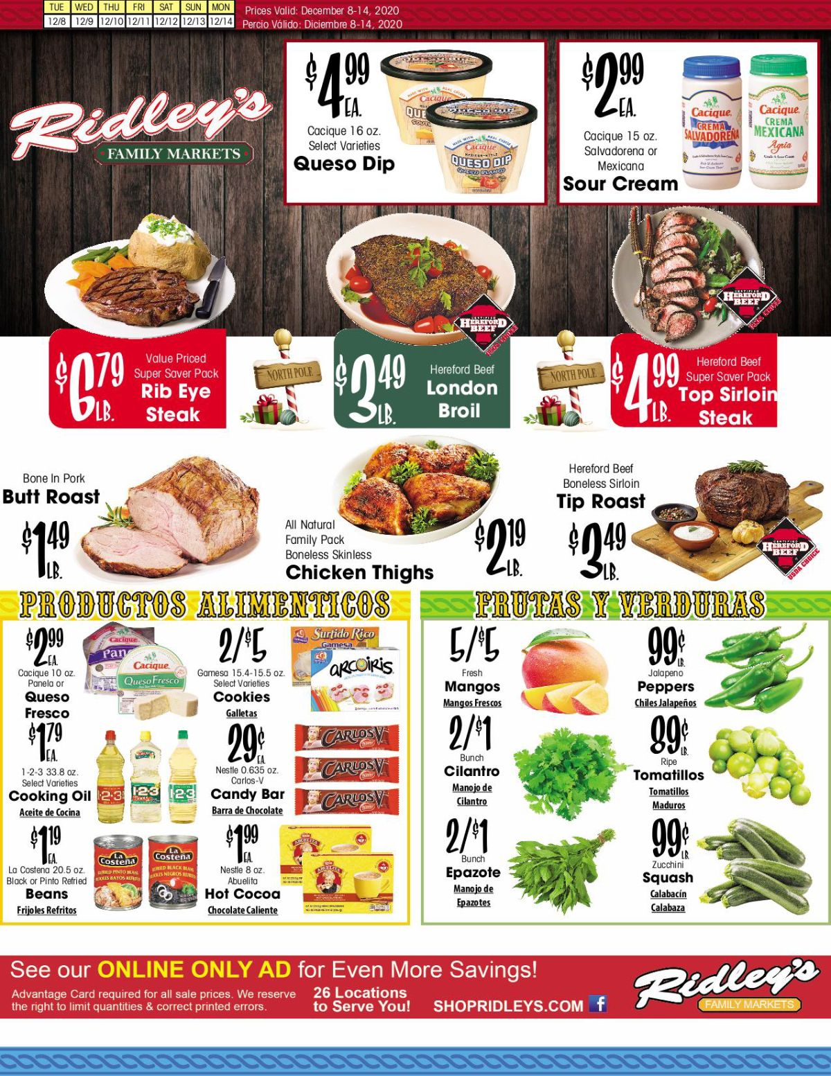 Ridley's Holiday Weekly Ad Flyer December 8 to December 14, 2020