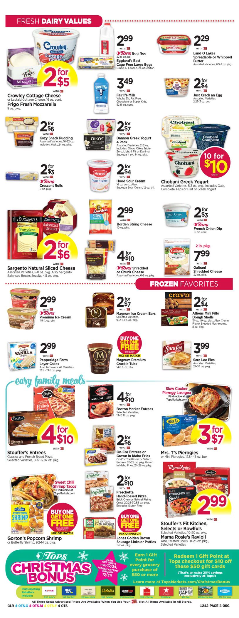 Tops Friendly Markets Holiday Weekly Ad Flyer December 6 to December 12, 2020