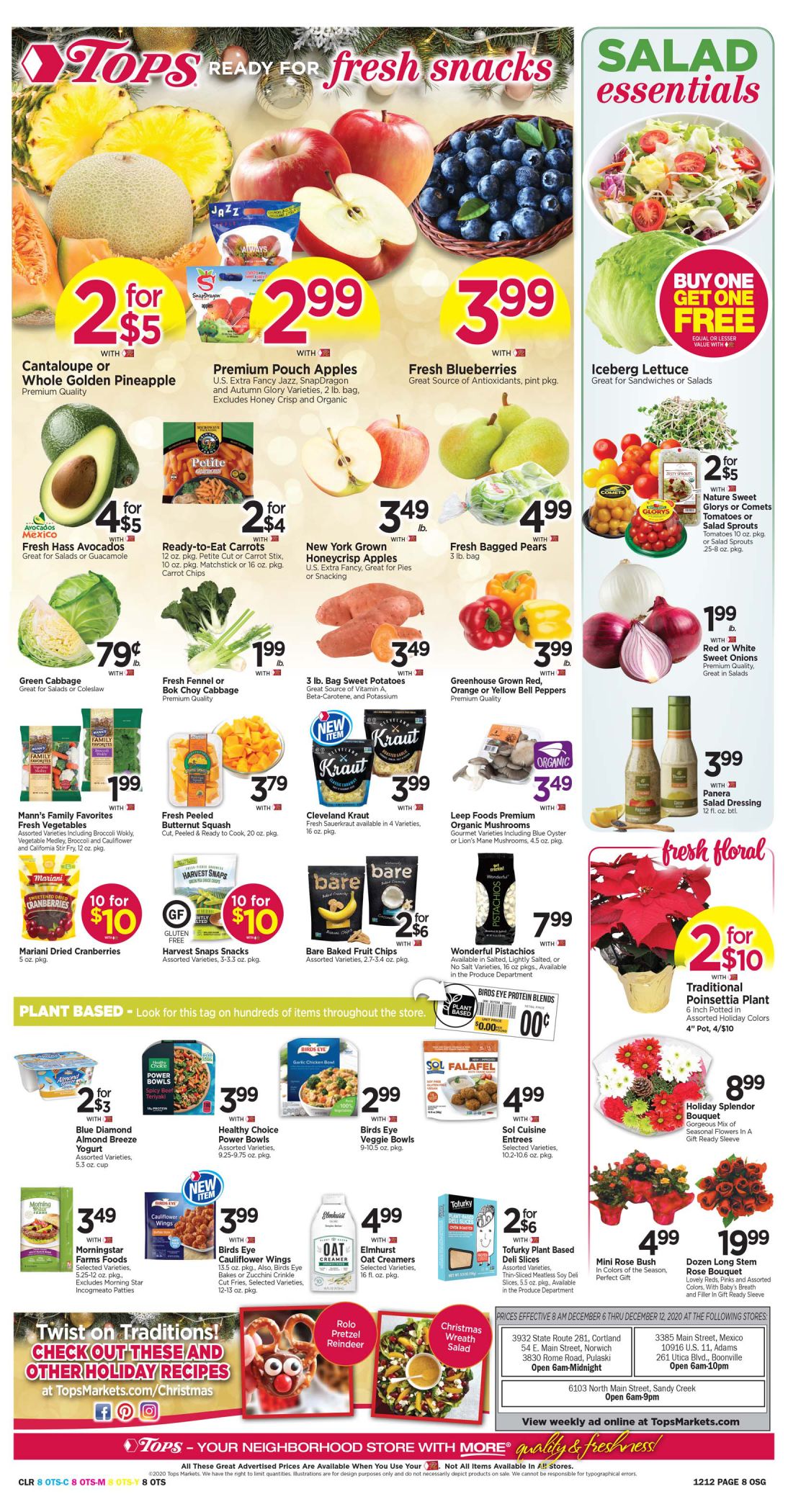 Tops Friendly Markets Holiday Weekly Ad Flyer December 6 to December 12, 2020
