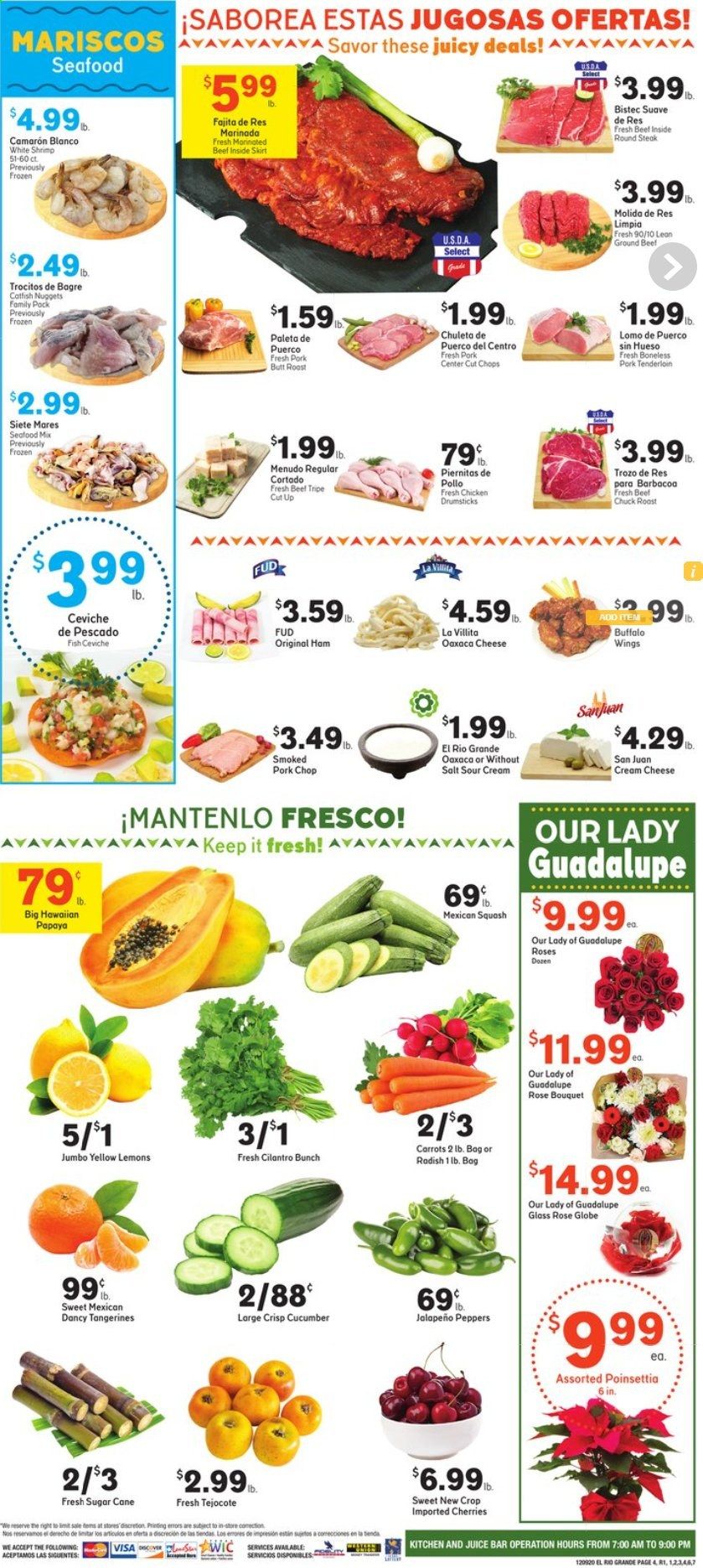 El Rio Grande (10, 21, 25, 30, 34, 53, 90) Weekly Ad Flyer December 9 to December 15