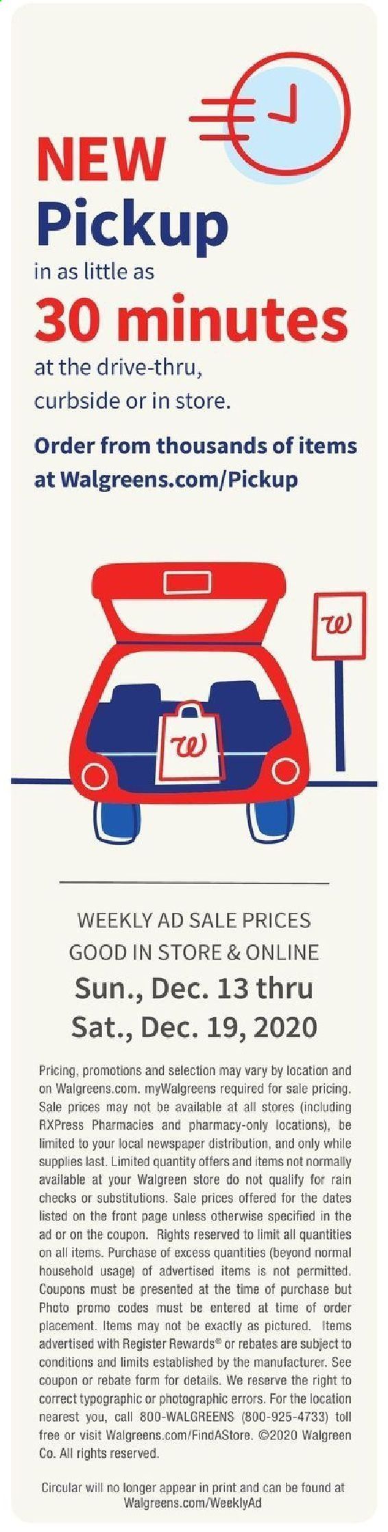 Walgreens Weekly Ad Flyer December 13 to December 19