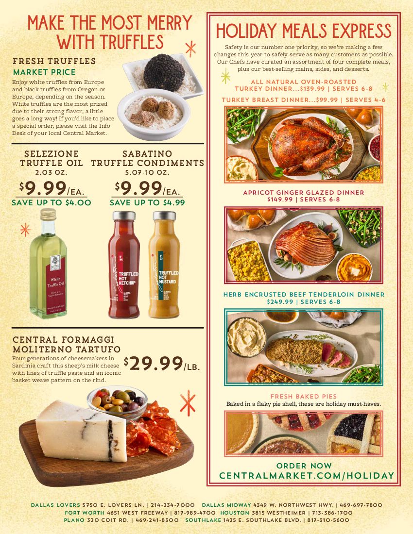 Central Market Holiday Weekly Ad Flyer December 9 to December 15, 2020