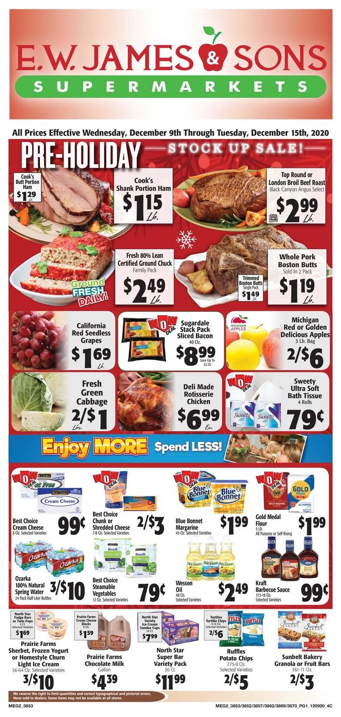 E.W. James & Sons Weekly Ad Flyer December 9 to December 15, 2020