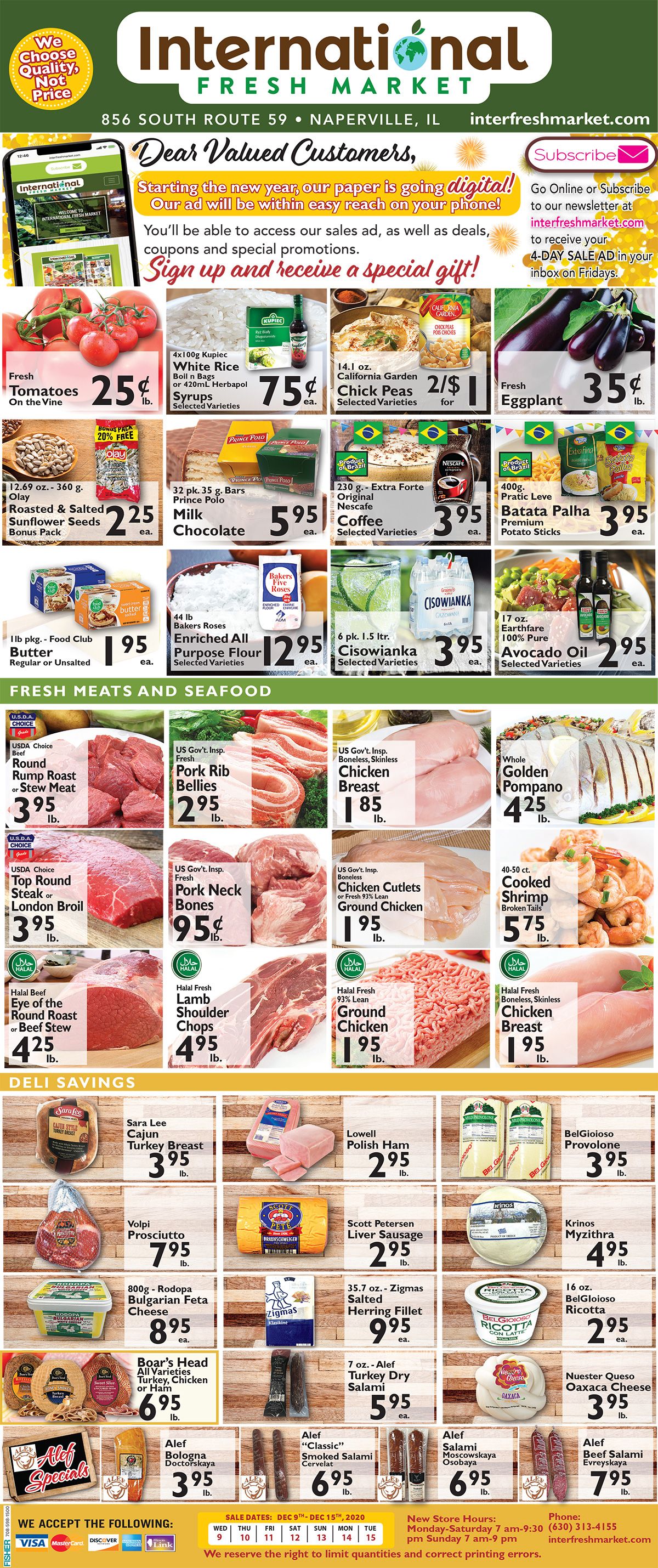 International Fresh Market Weekly Ad Flyer December 9 to December 15, 2020
