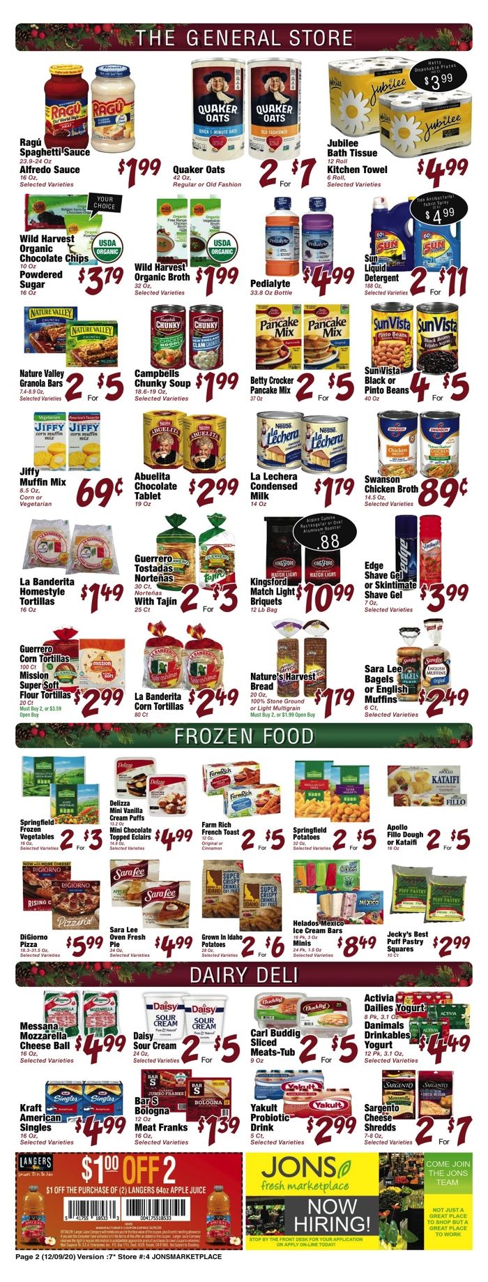 JONS Fresh Marketplace Holiday Weekly Ad Flyer December 9 to December 15, 2020