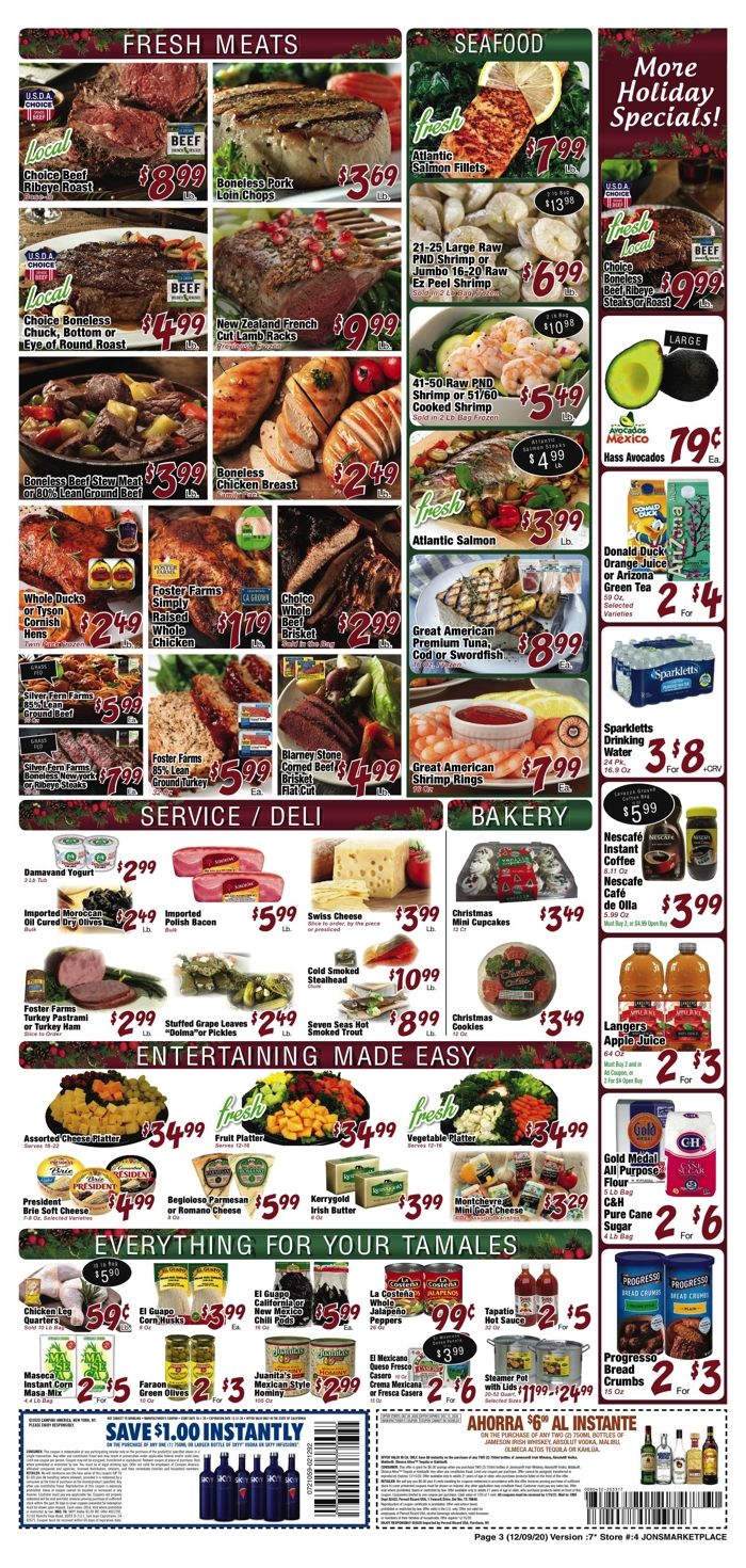 JONS Fresh Marketplace Holiday Weekly Ad Flyer December 9 to December 15, 2020